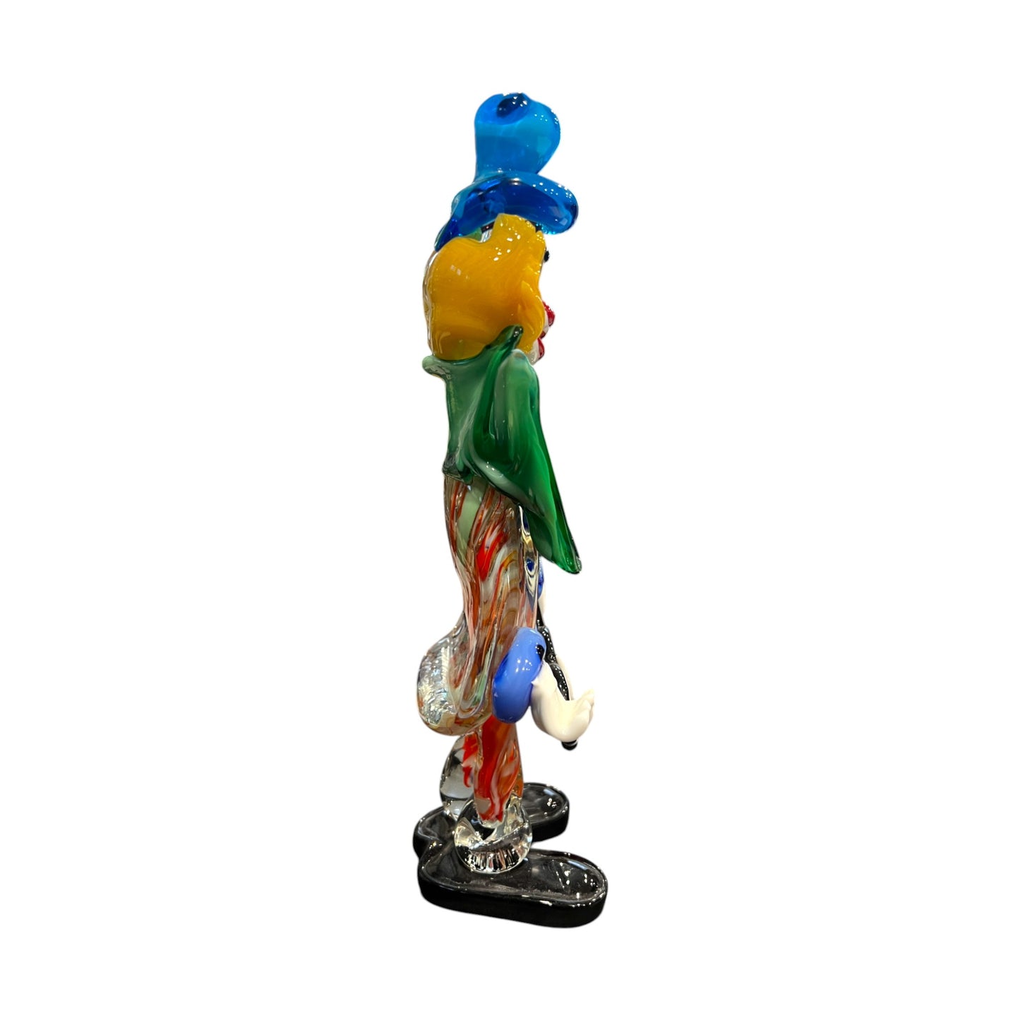 Murano Art Glass - Clown With Guitar Figurine - 10.5"