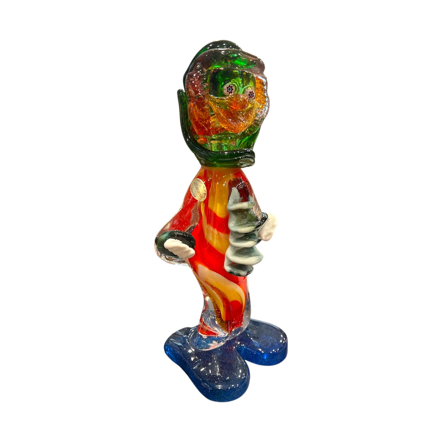Murano Art Glass - Clown With Cape - Original Sticker - 10.5"