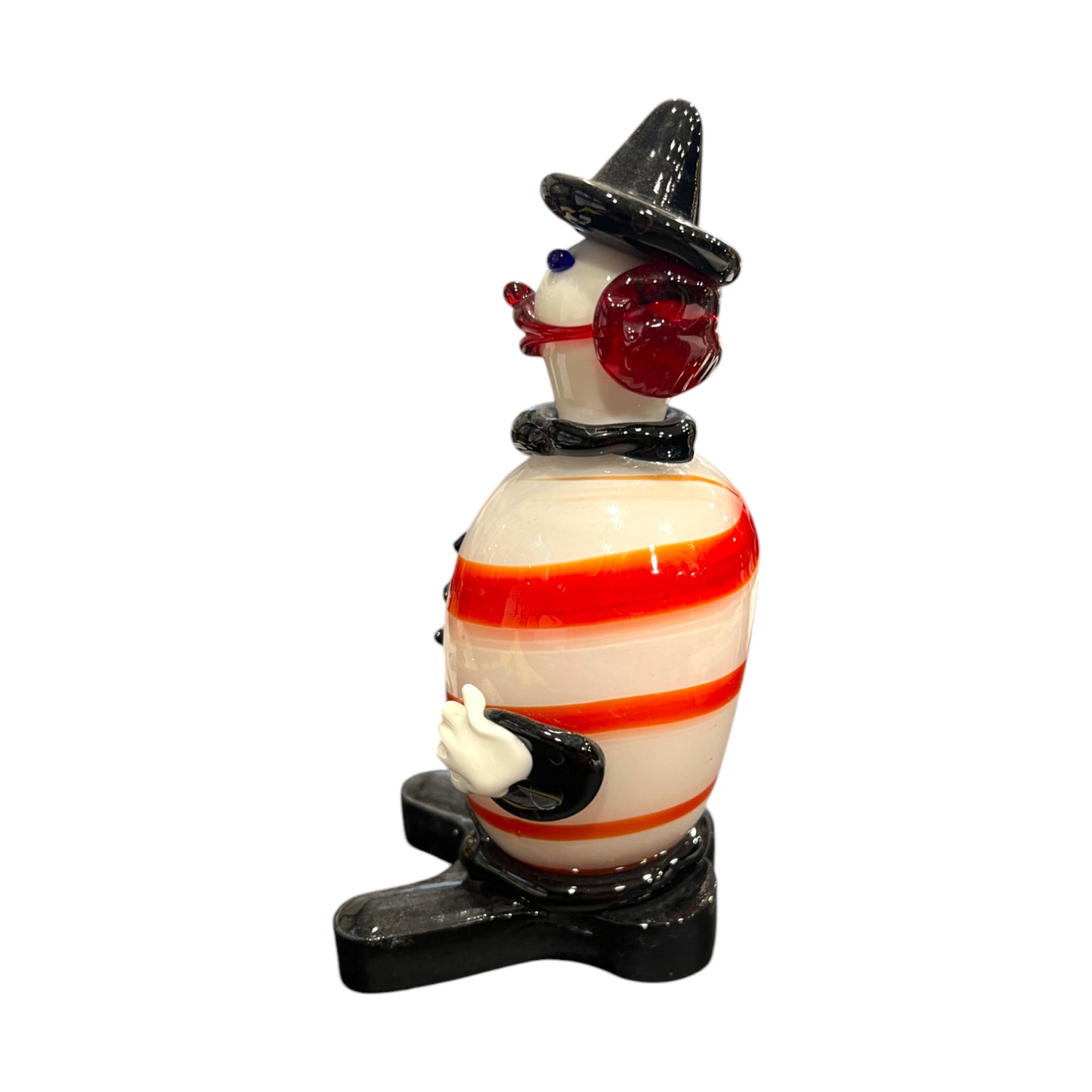 Murano Art Glass - Clown With Red & Swirl - Vintage - 6.5"