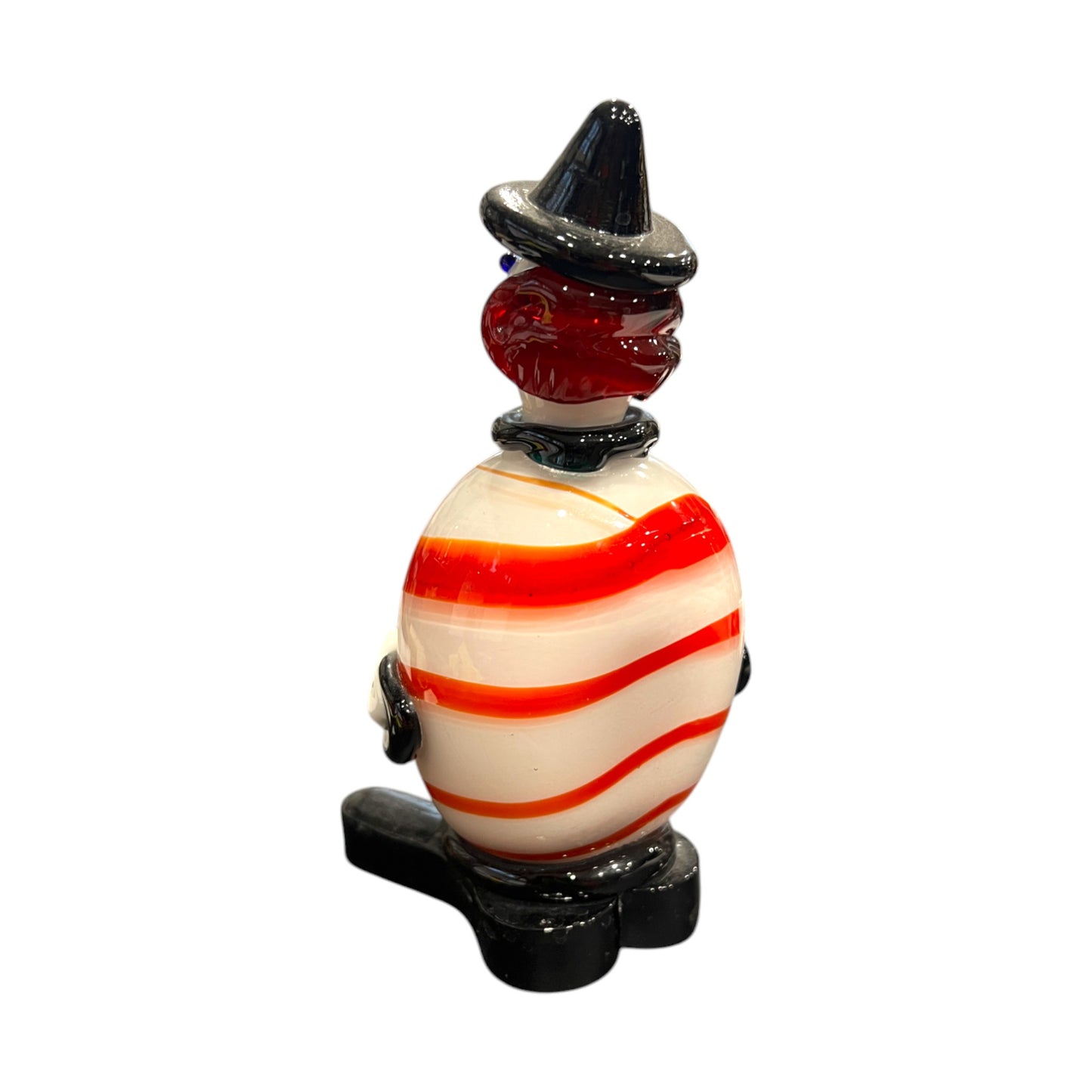 Murano Art Glass - Clown With Red & Swirl - Vintage - 6.5"