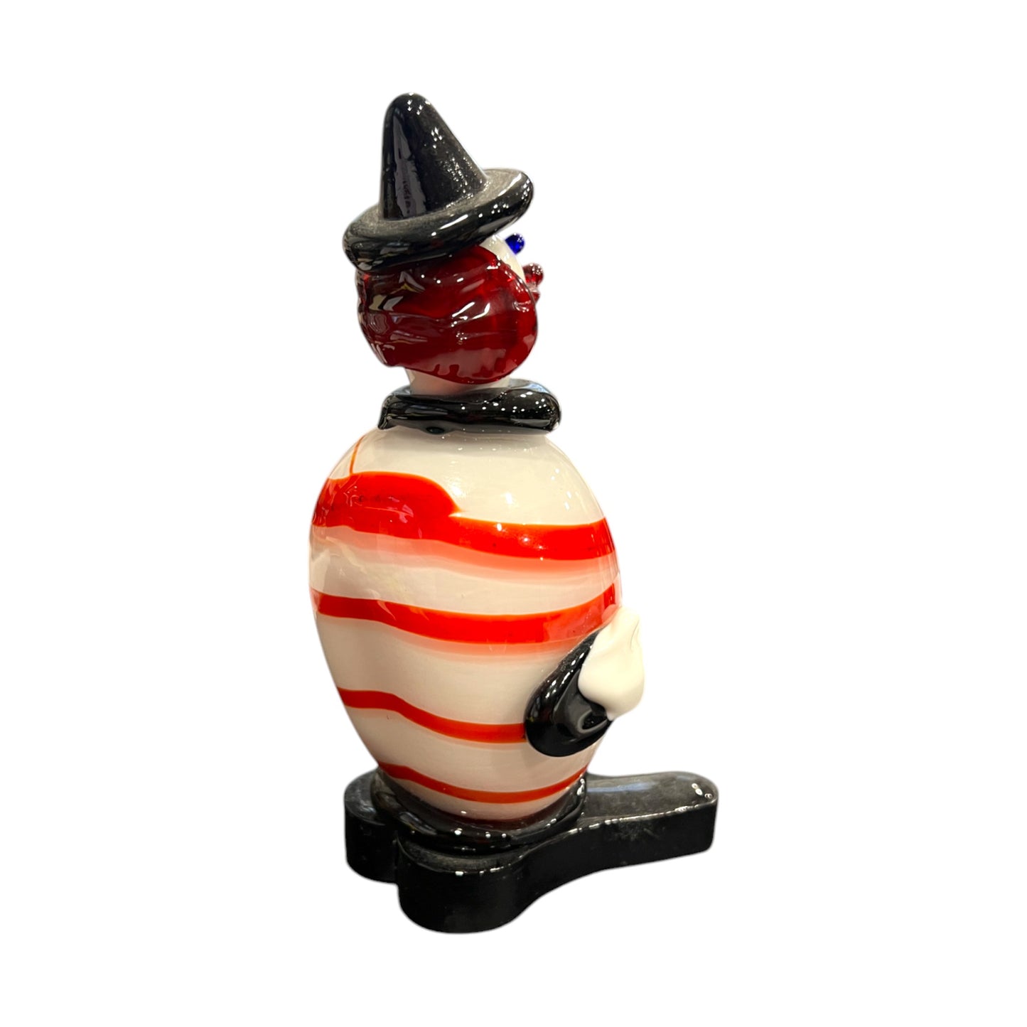 Murano Art Glass - Clown With Red & Swirl - Vintage - 6.5"