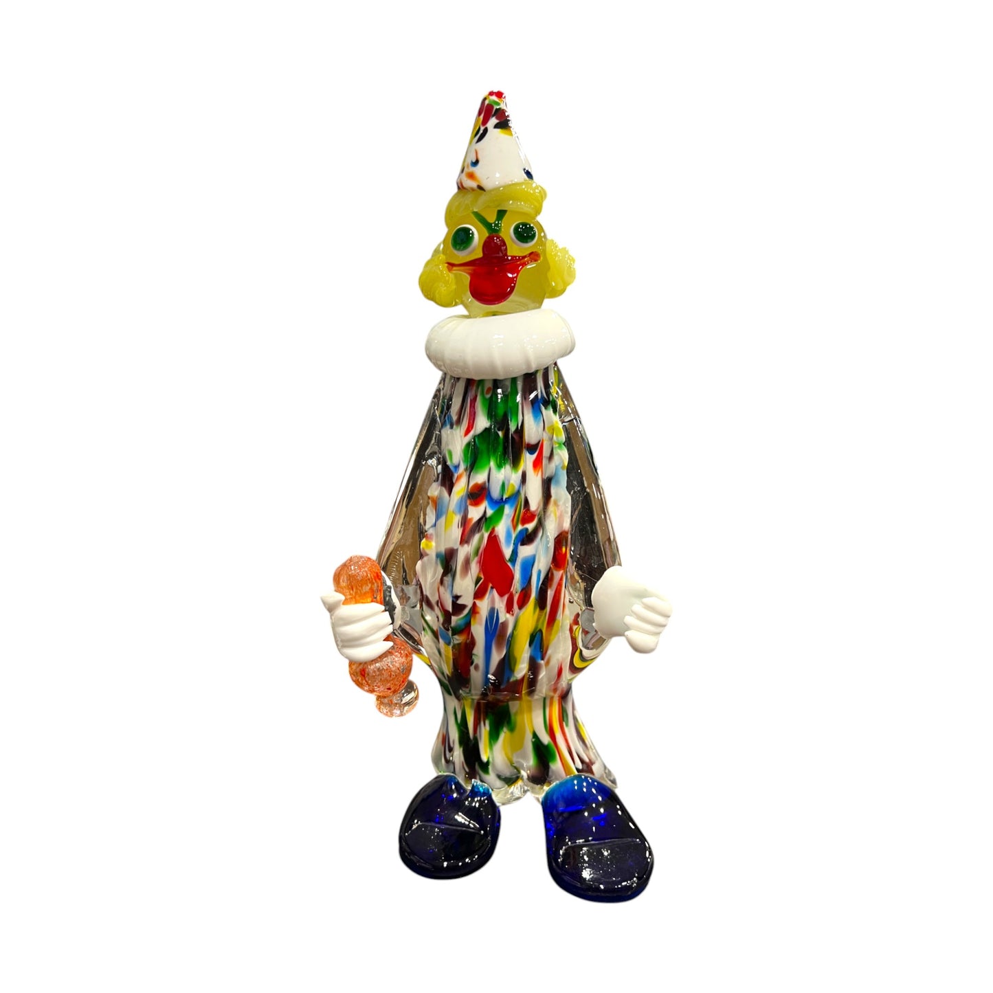 Murano Art Glass - Clown Holding Squirt Bottle - 12"