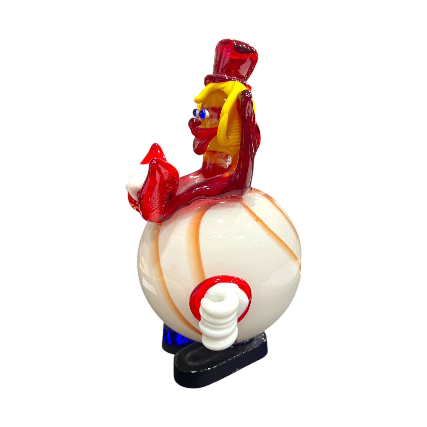 Murano Art Glass - Clown With Red & White Bow Tie - 8"