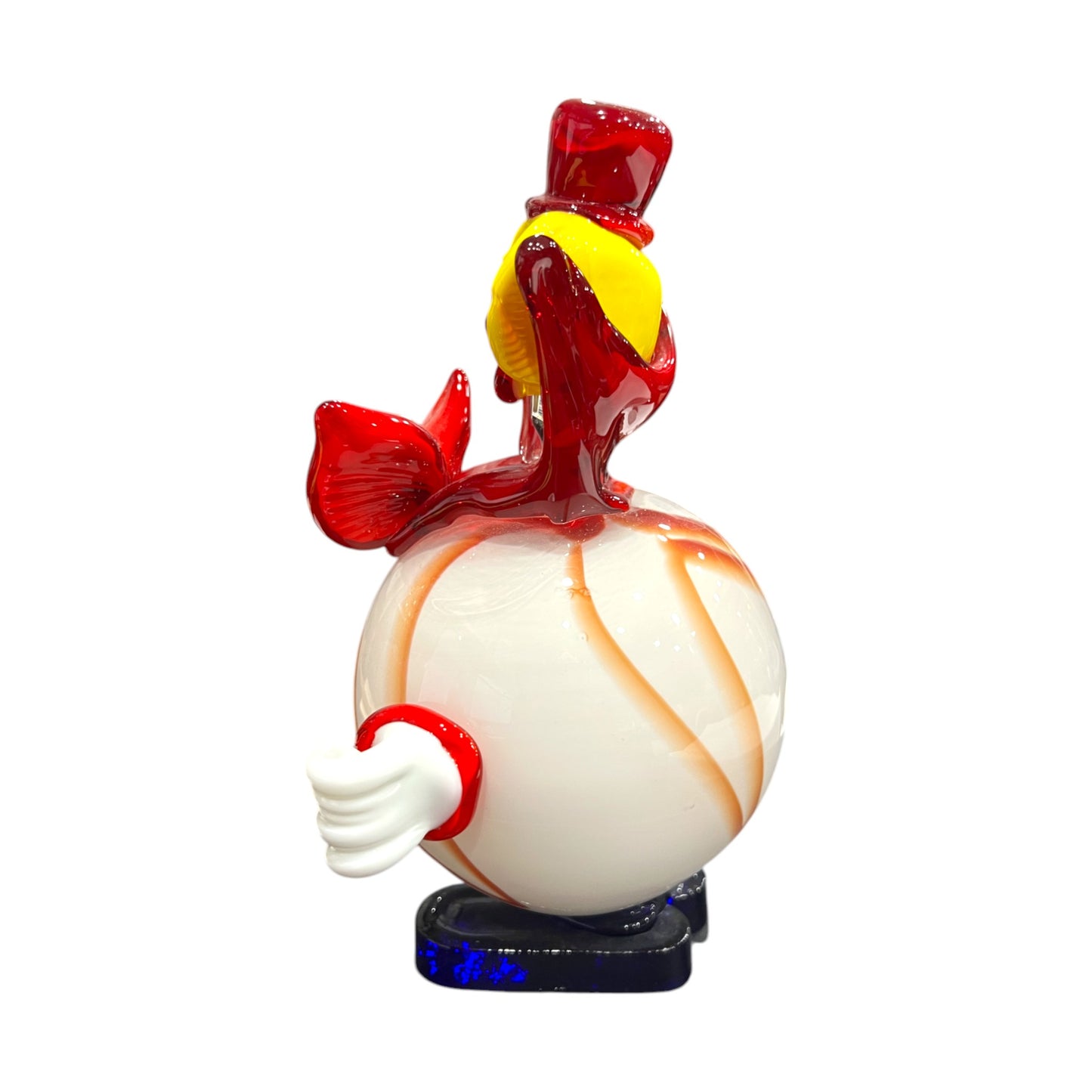 Murano Art Glass - Clown With Red & White Bow Tie - 8"