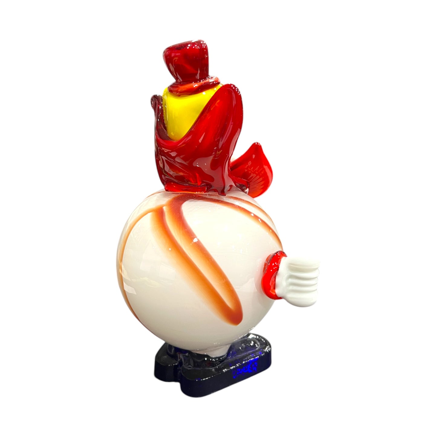 Murano Art Glass - Clown With Red & White Bow Tie - 8"