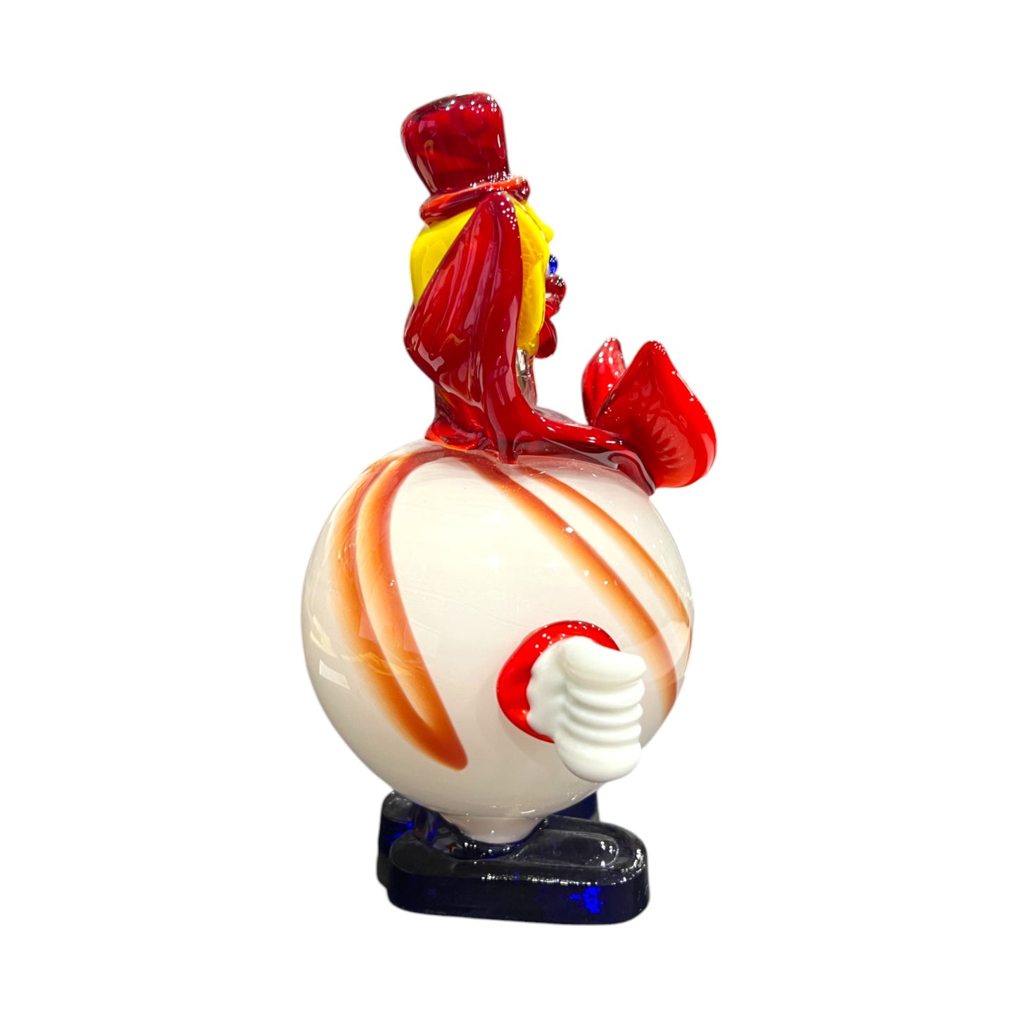Murano Art Glass - Clown With Red & White Bow Tie - 8"