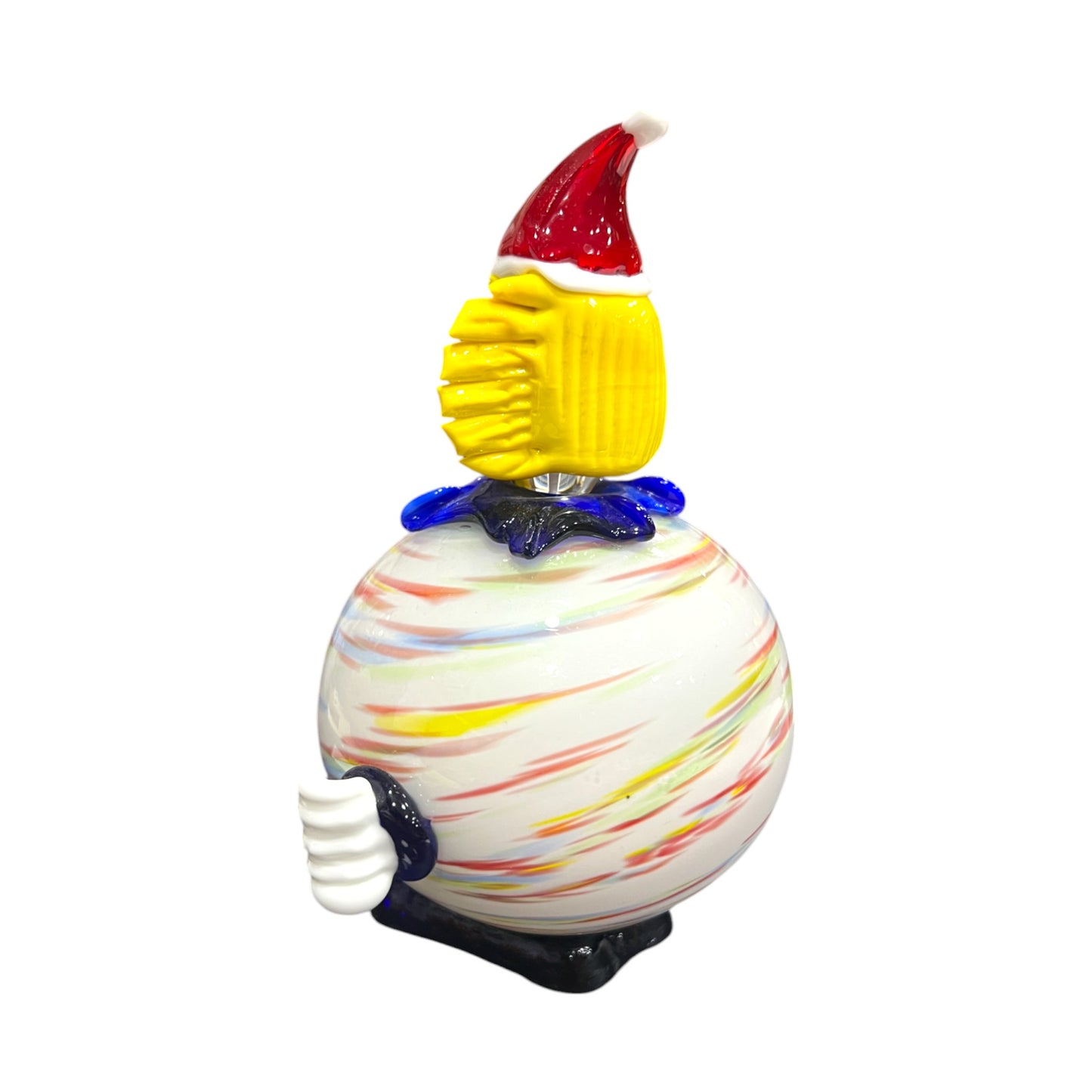 Murano Art Glass - Clown With Multicolor Swirl Body - 7"