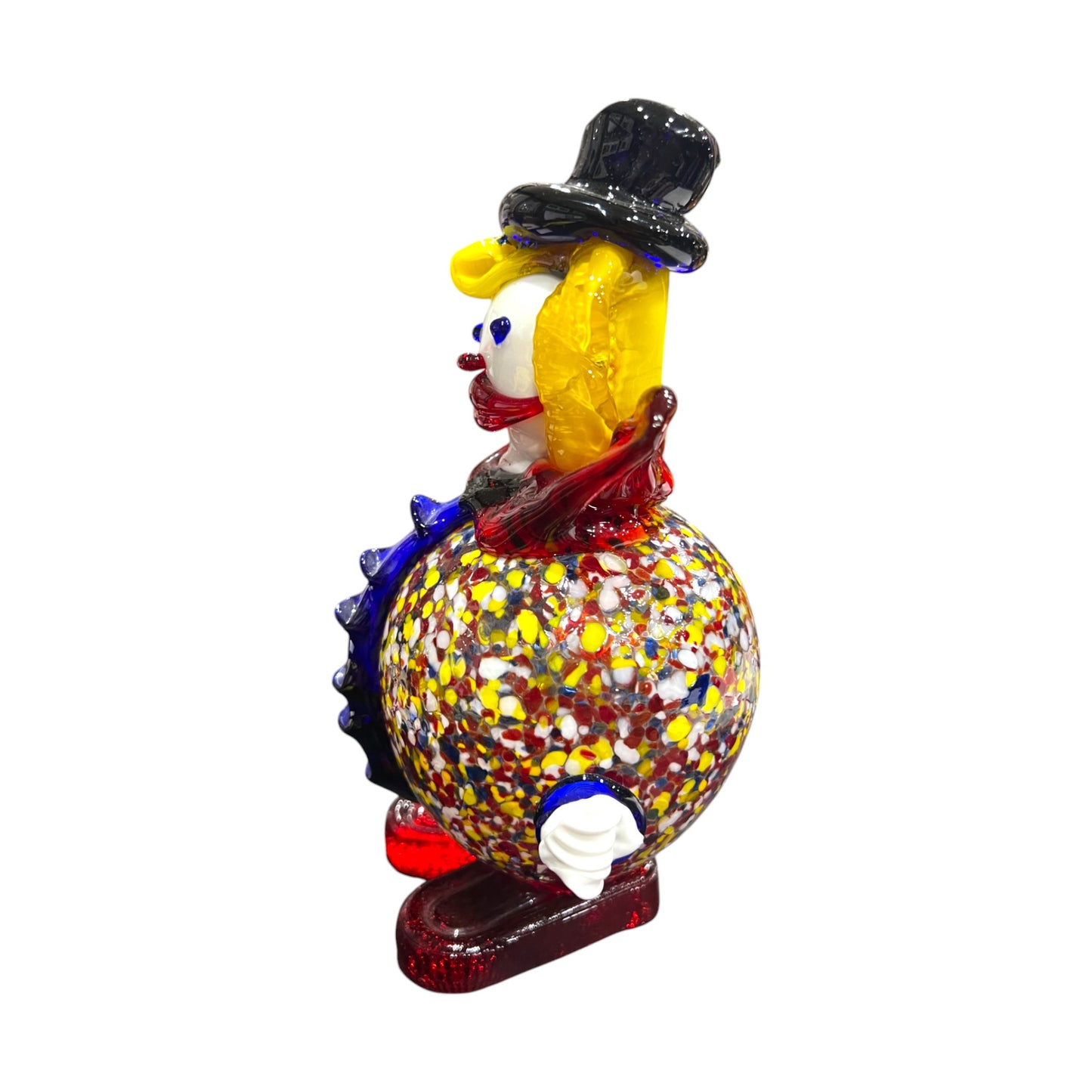 Murano Art Glass - Clown With Splatter Glass Body - 8.5"