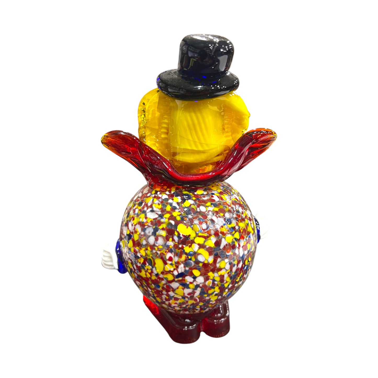 Murano Art Glass - Clown With Splatter Glass Body - 8.5"