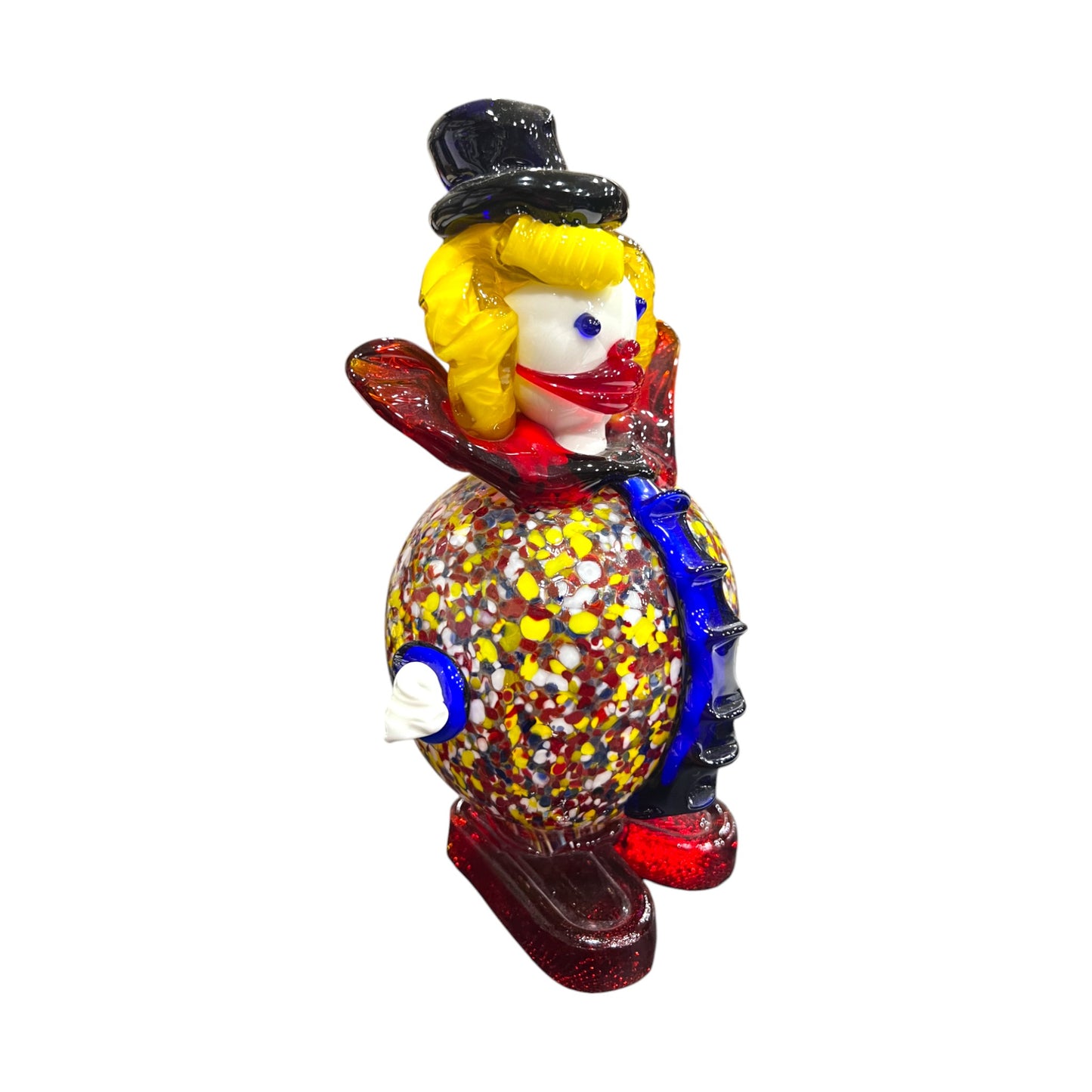 Murano Art Glass - Clown With Splatter Glass Body - 8.5"