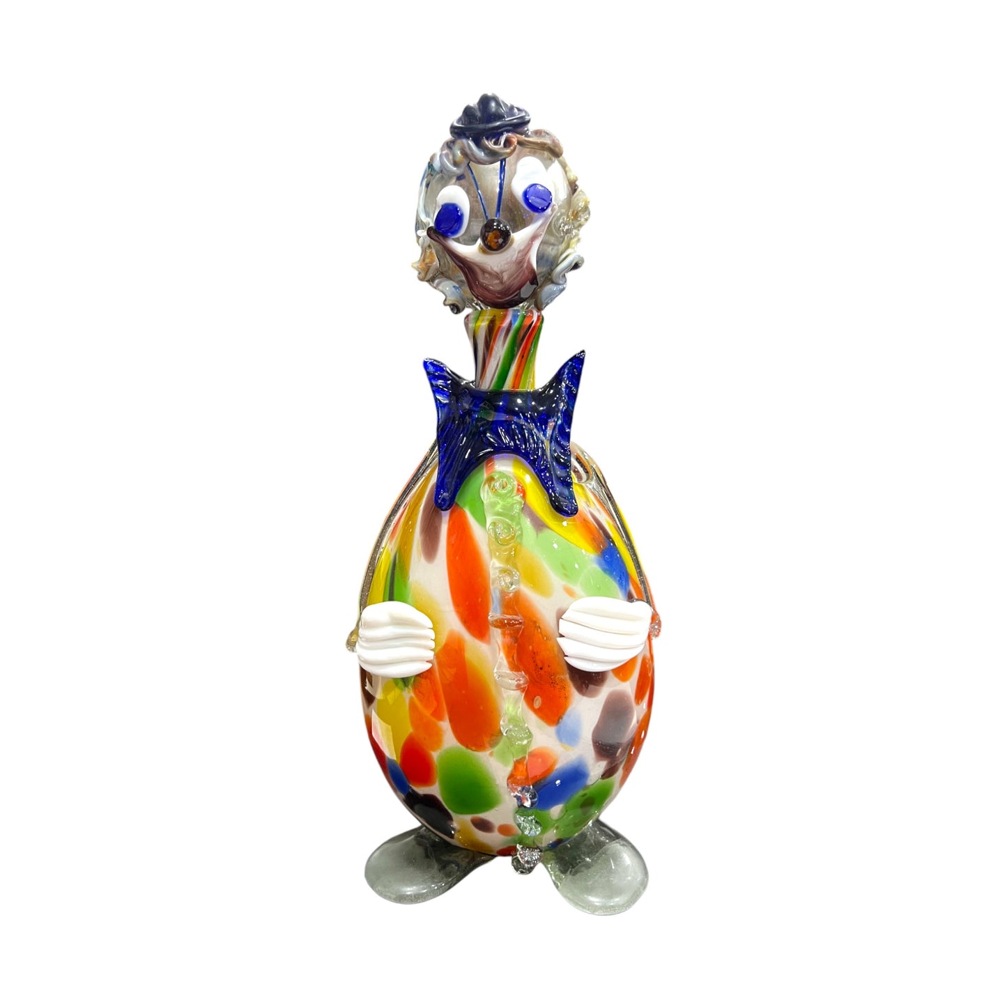 Murano Art Glass - Clown Decanter Purple Bow Tie - 16.5"