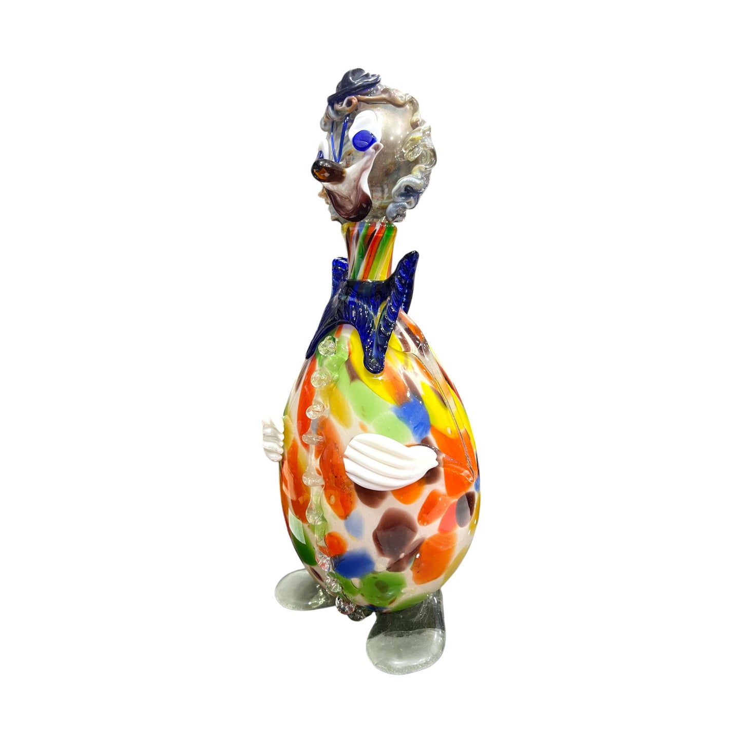 Murano Art Glass - Clown Decanter Purple Bow Tie - 16.5"