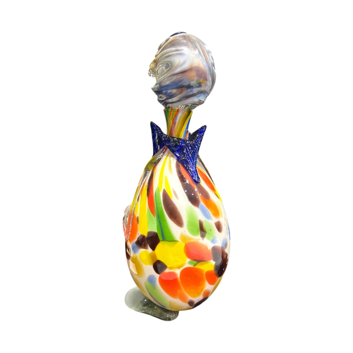 Murano Art Glass - Clown Decanter Purple Bow Tie - 16.5"