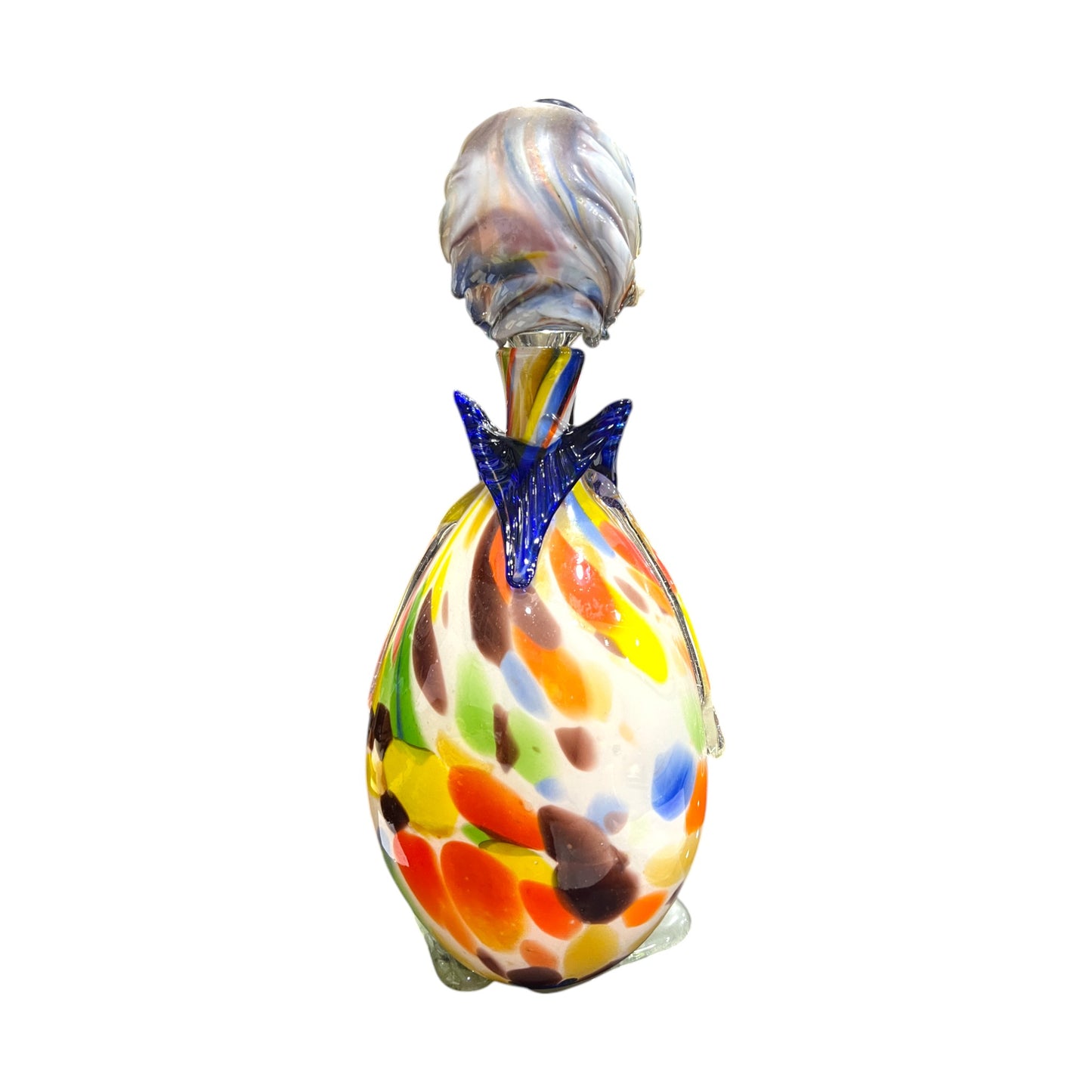 Murano Art Glass - Clown Decanter Purple Bow Tie - 16.5"
