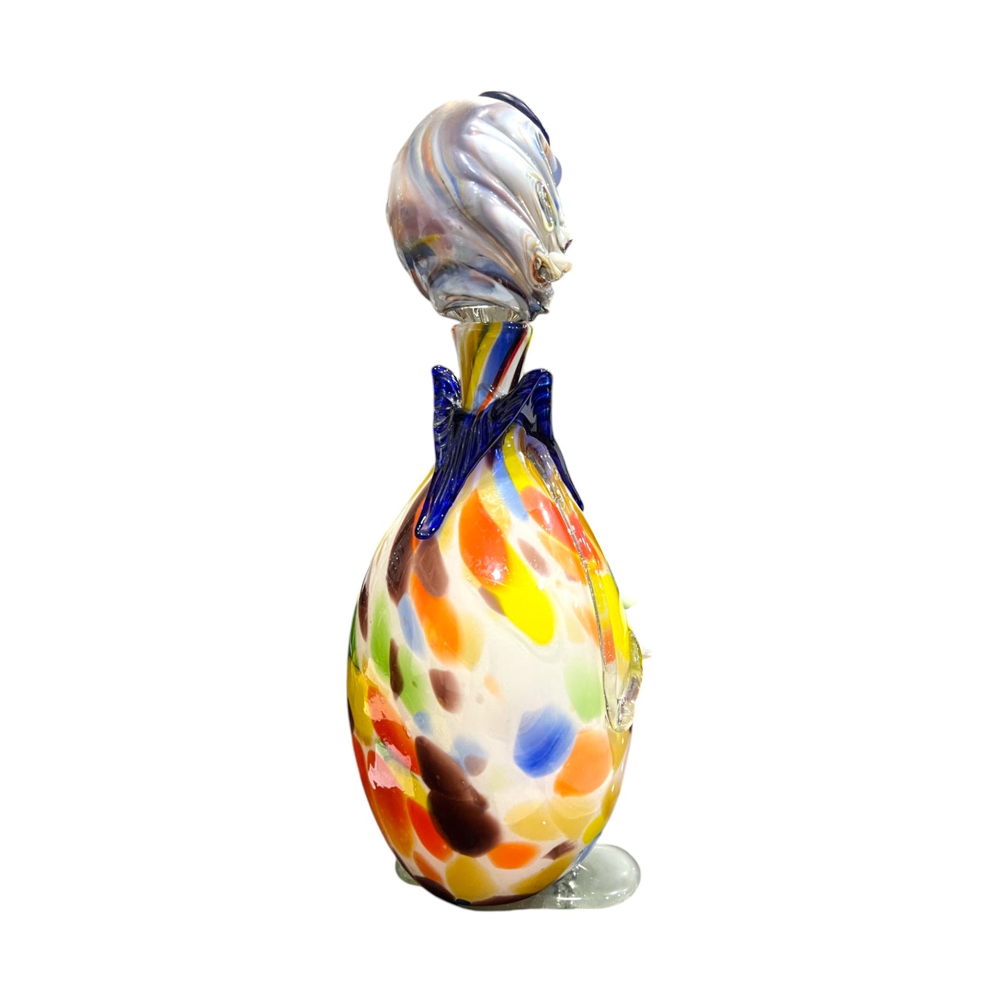 Murano Art Glass - Clown Decanter Purple Bow Tie - 16.5"