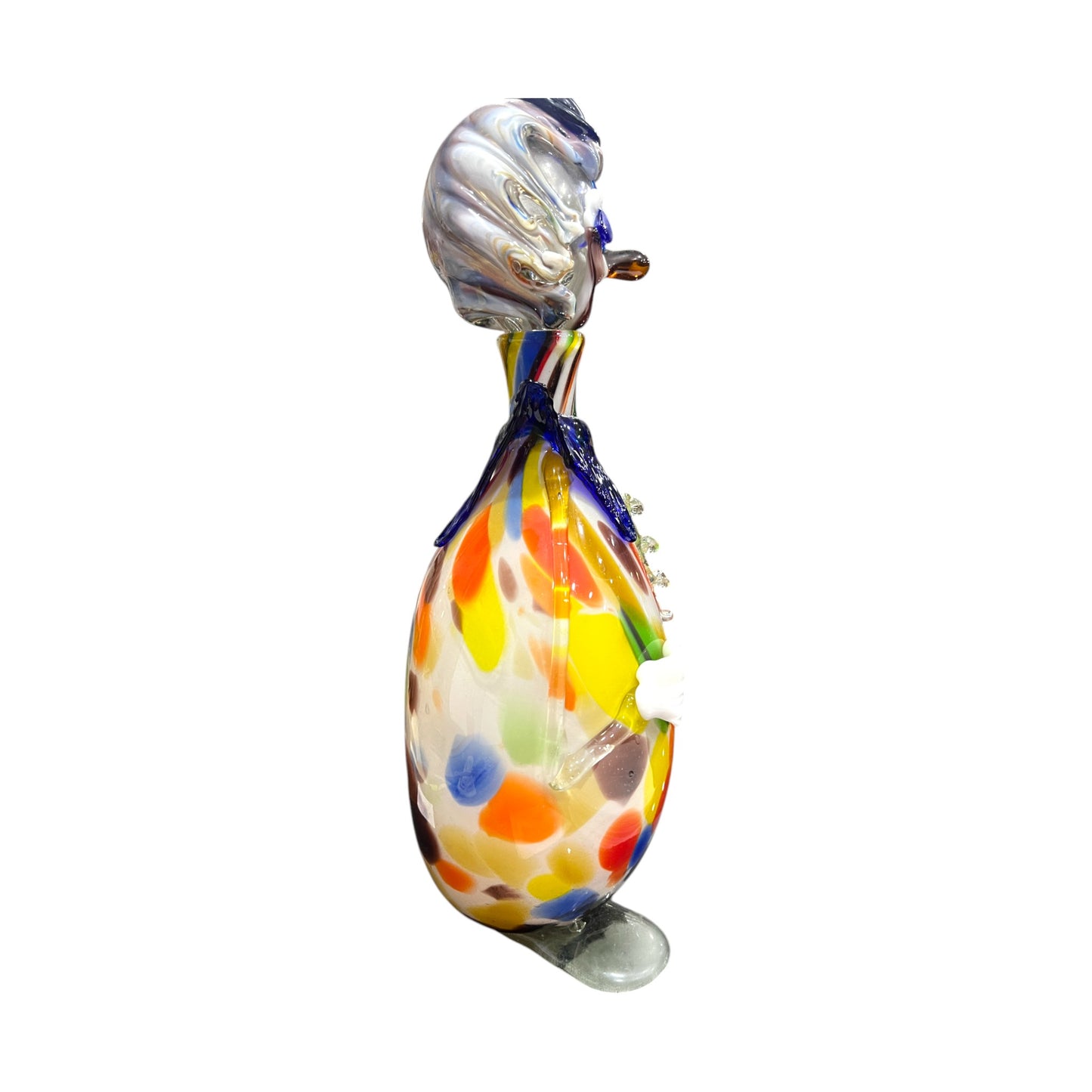 Murano Art Glass - Clown Decanter Purple Bow Tie - 16.5"