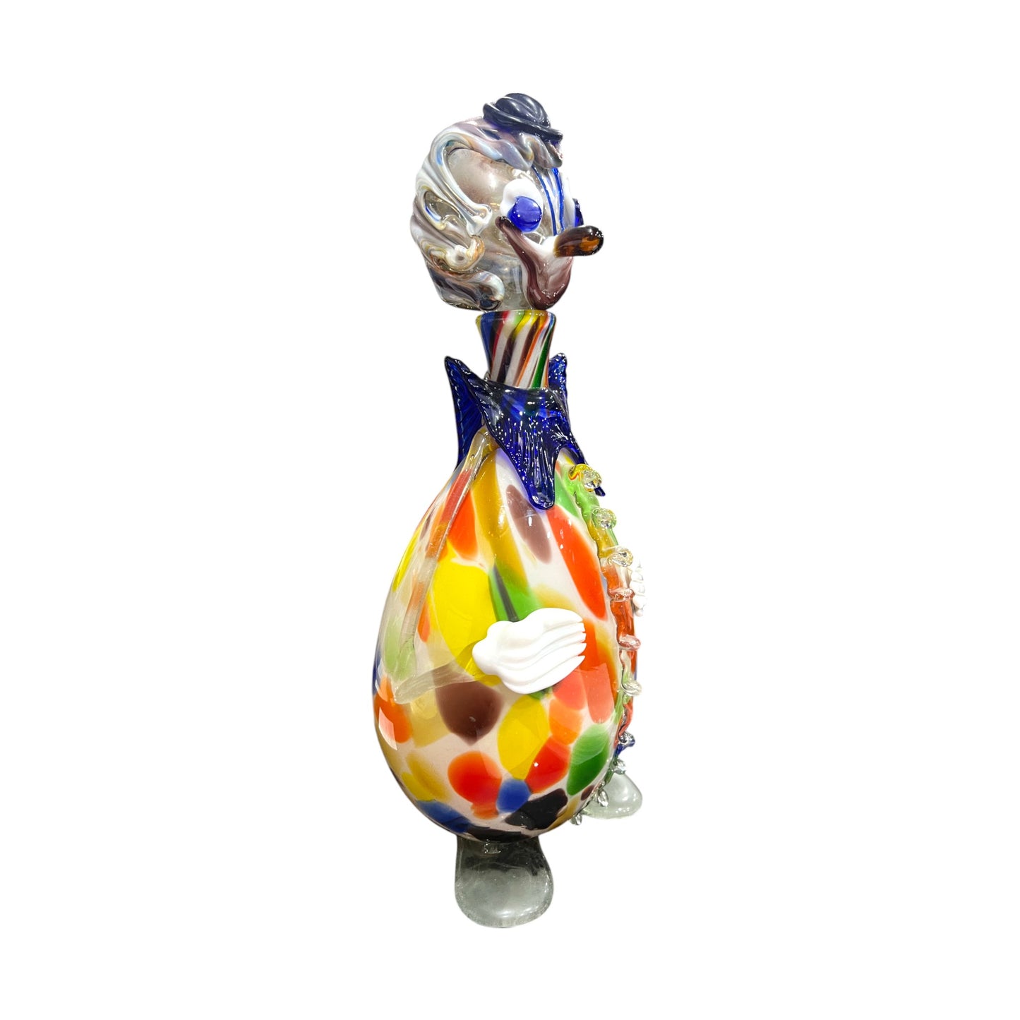 Murano Art Glass - Clown Decanter Purple Bow Tie - 16.5"