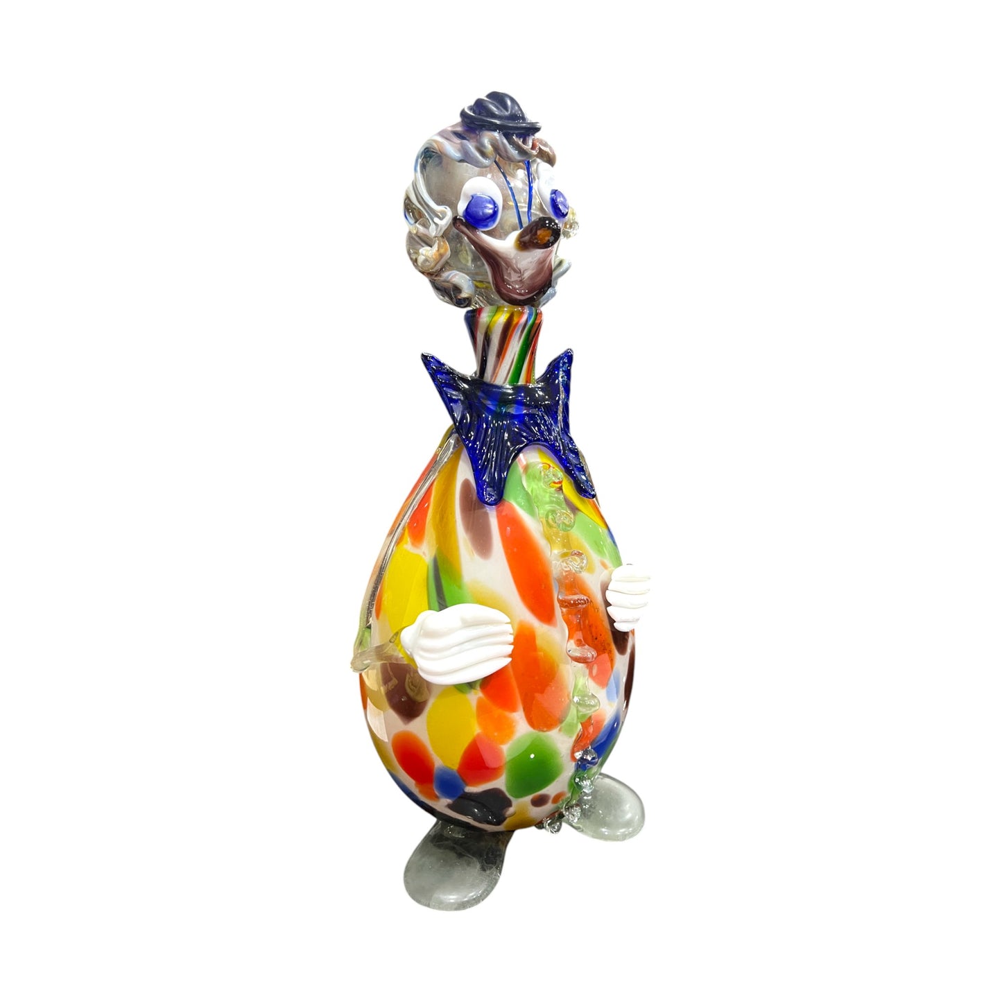 Murano Art Glass - Clown Decanter Purple Bow Tie - 16.5"