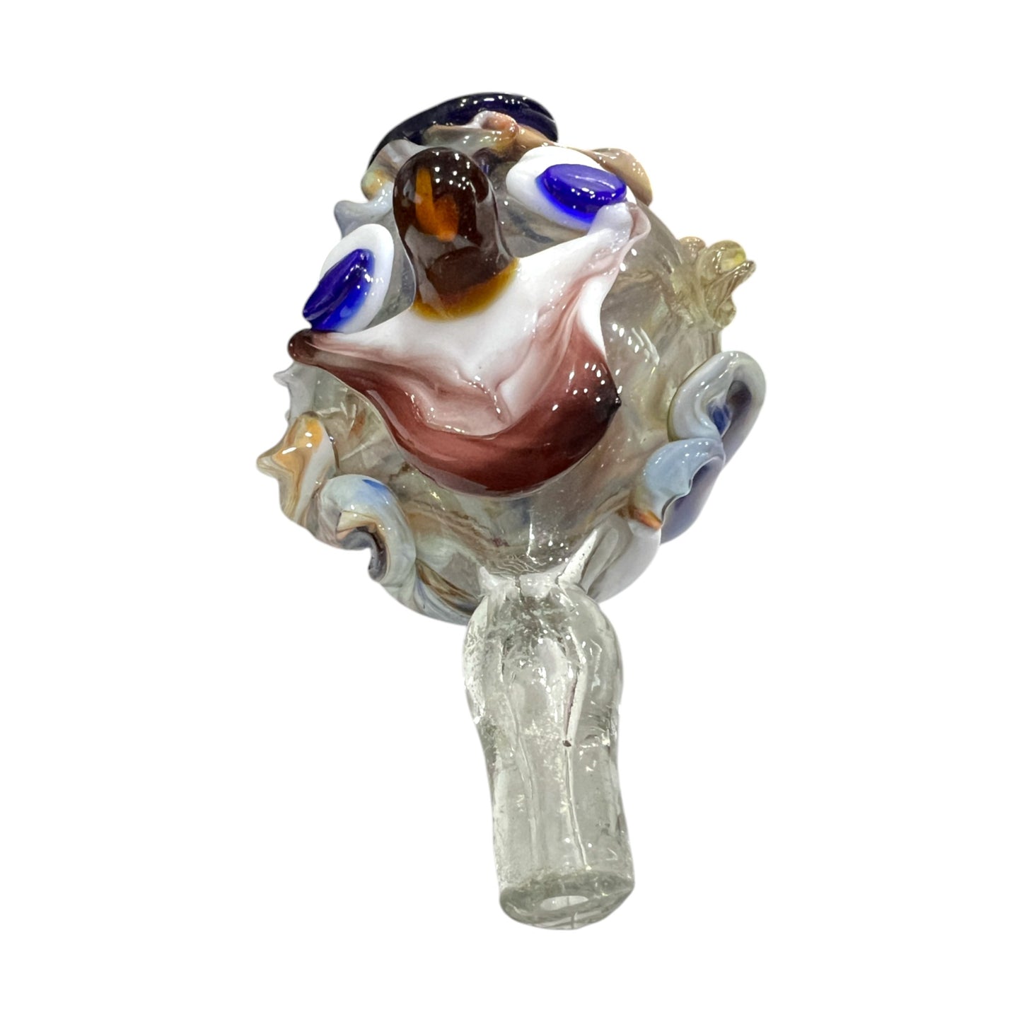Murano Art Glass - Clown Decanter Purple Bow Tie - 16.5"