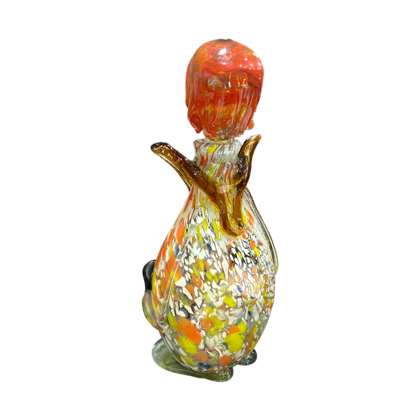 Murano Art Glass - Clown Decanter Brown Bow Tie - 15"