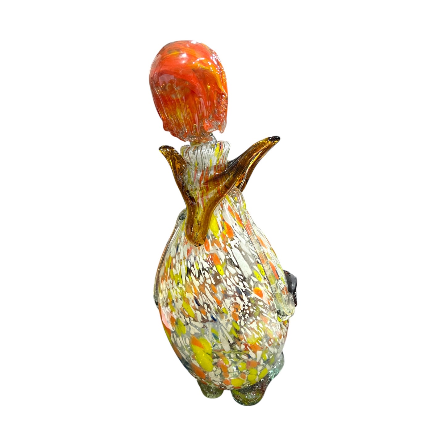 Murano Art Glass - Clown Decanter Brown Bow Tie - 15"