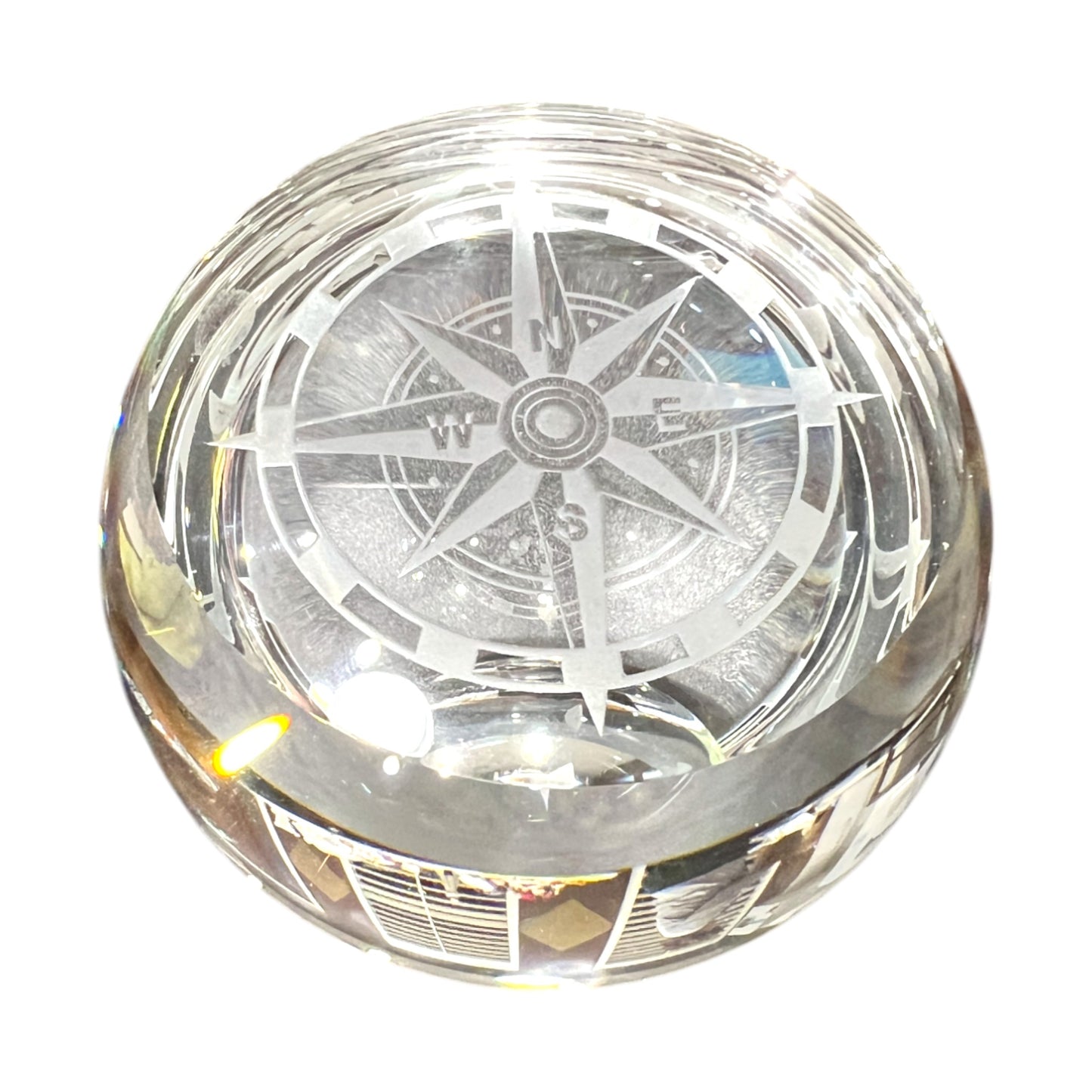 Murano Art Glass - Compass Paperweight - Large - 4"