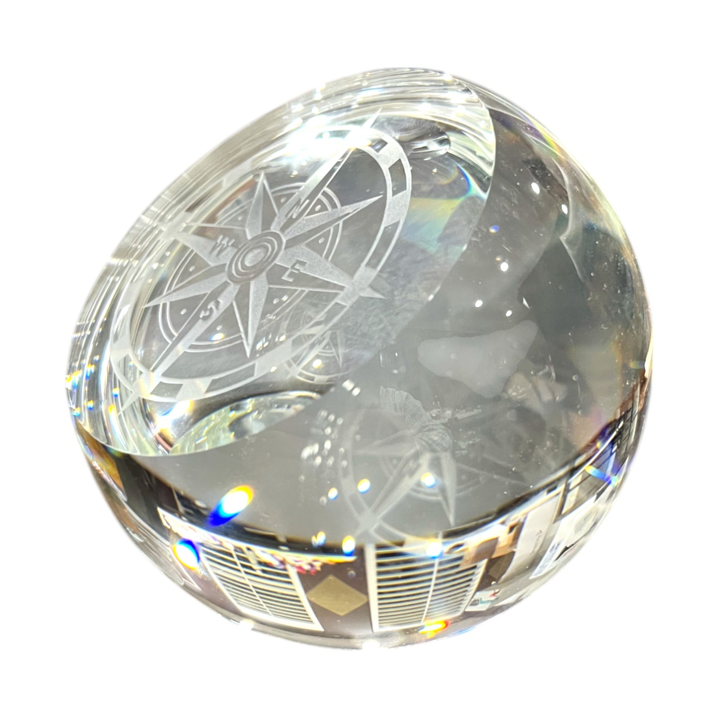 Murano Art Glass - Compass Paperweight - Large - 4"