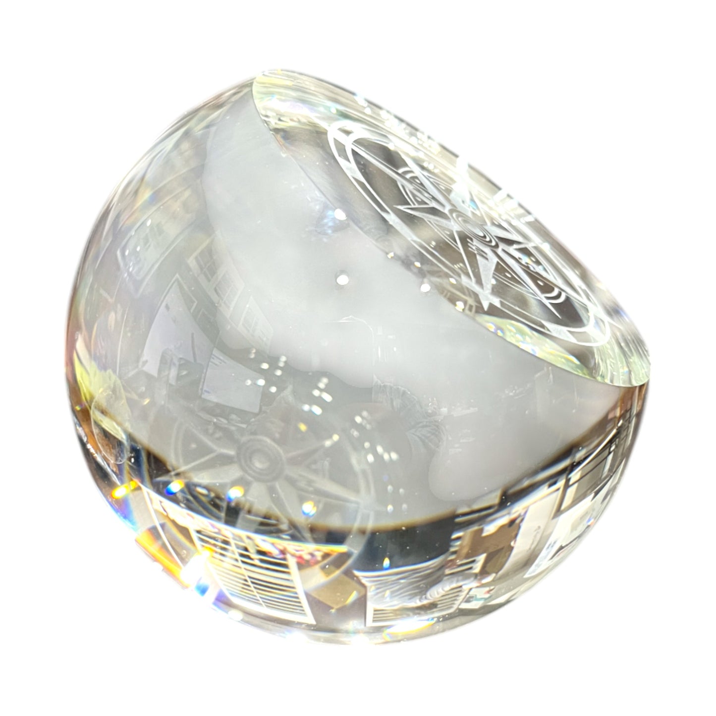 Murano Art Glass - Compass Paperweight - Large - 4"