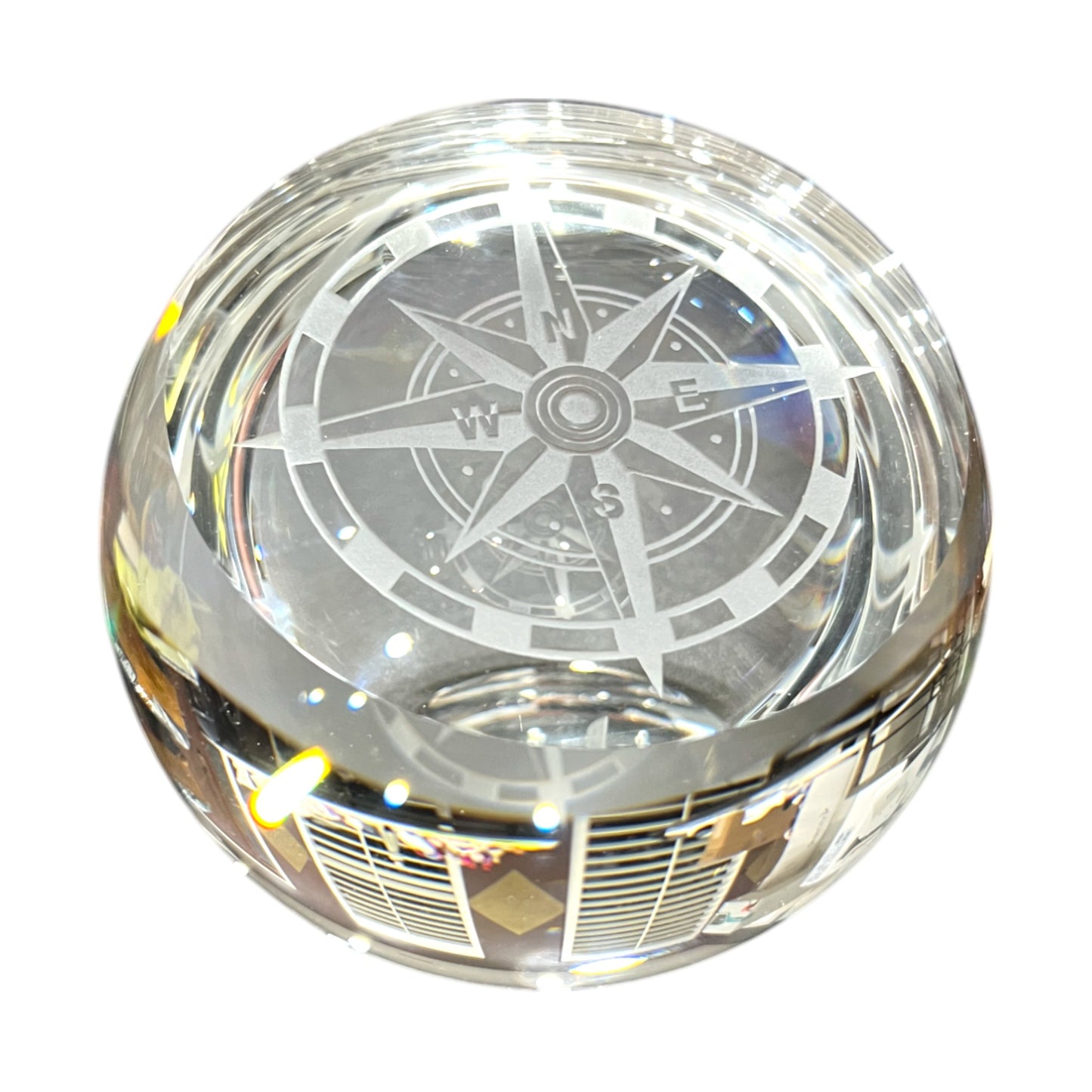 Murano Art Glass - Compass Paperweight - Large - 4"