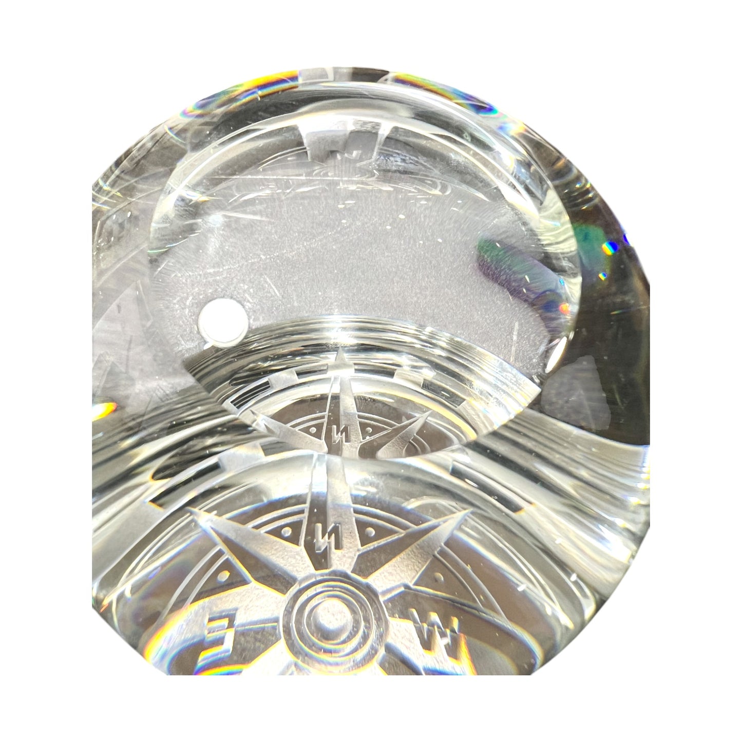 Murano Art Glass - Compass Paperweight - Large - 4"