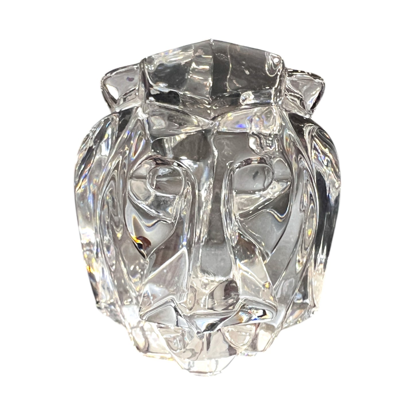 JG Durand - Crystal Lions Head Figurine - 3.25"