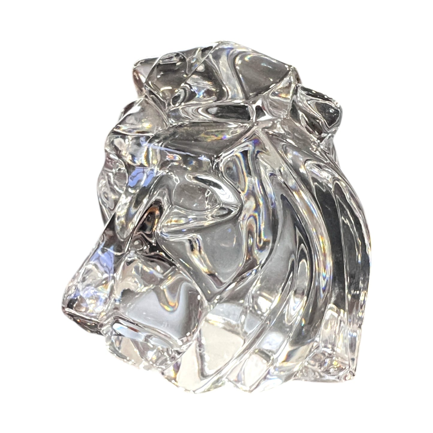 JG Durand - Crystal Lions Head Figurine - 3.25"
