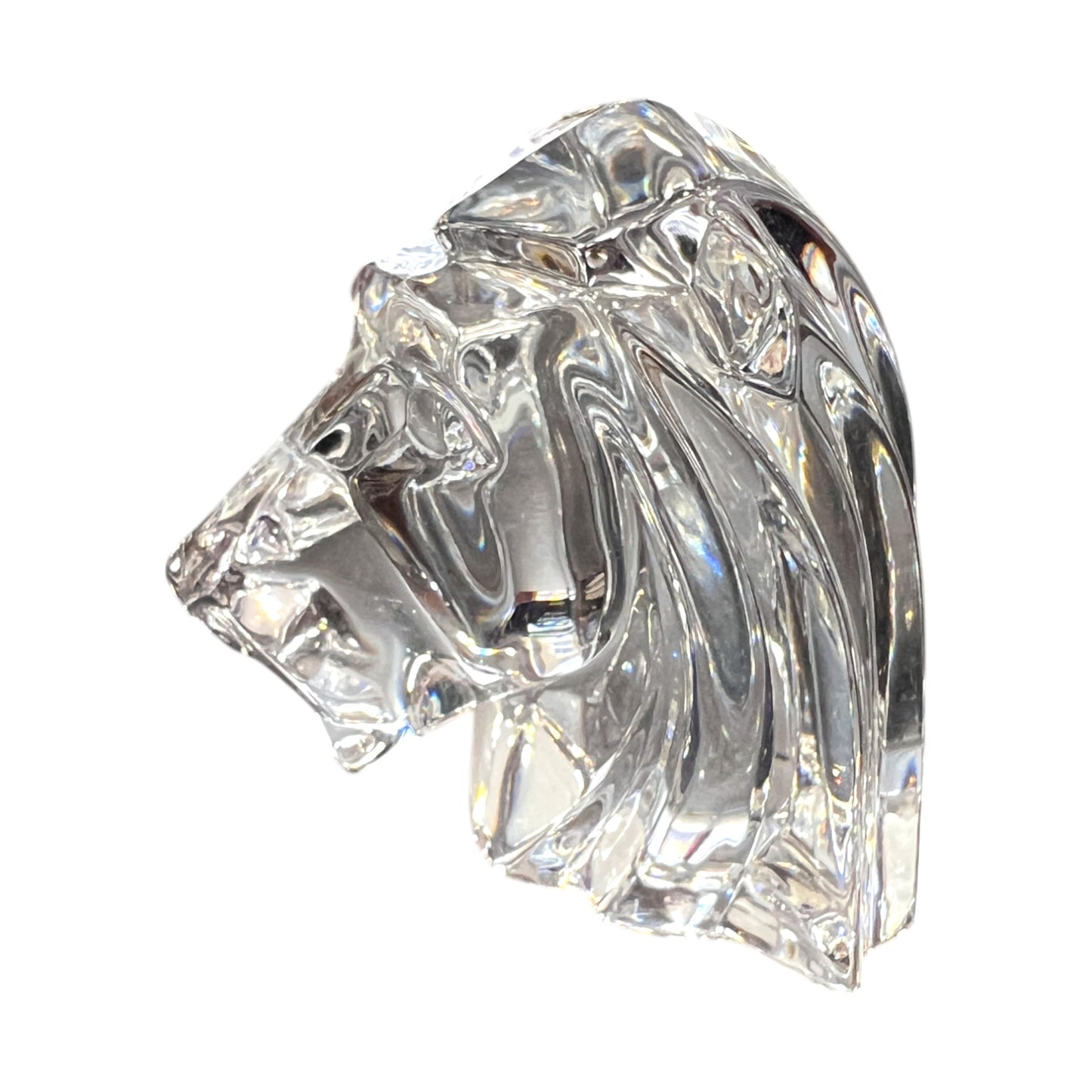 JG Durand - Crystal Lions Head Figurine - 3.25"