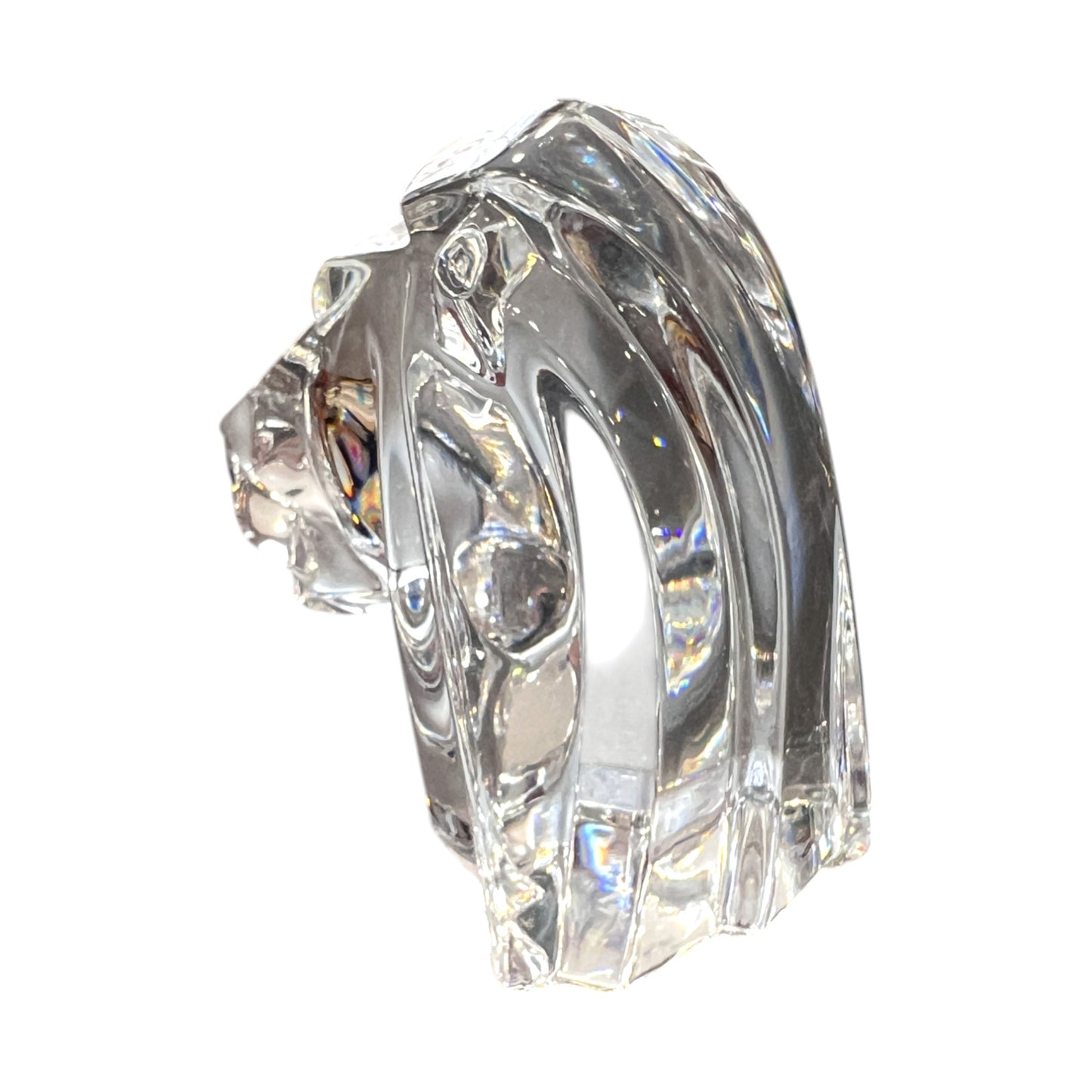 JG Durand - Crystal Lions Head Figurine - 3.25"