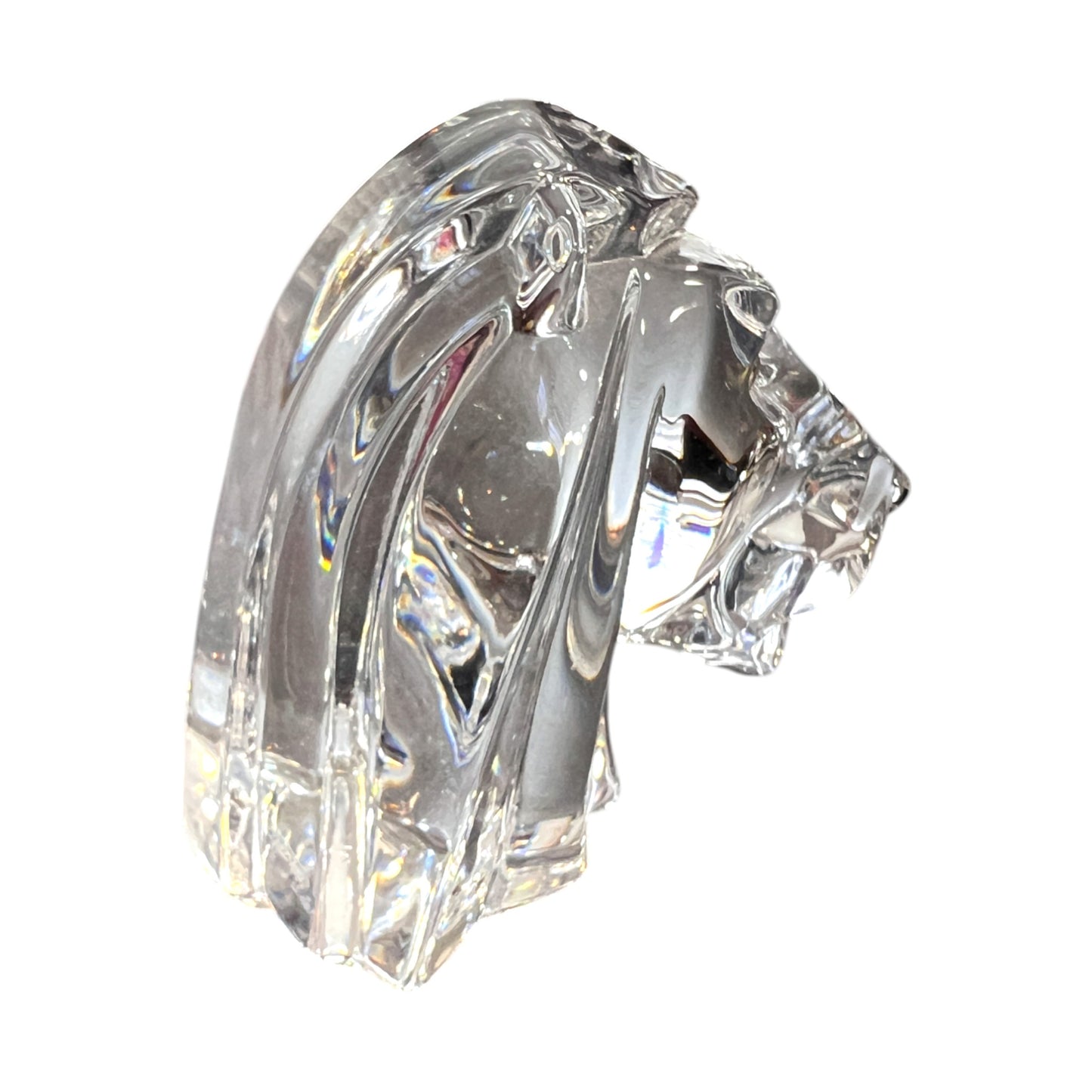 JG Durand - Crystal Lions Head Figurine - 3.25"