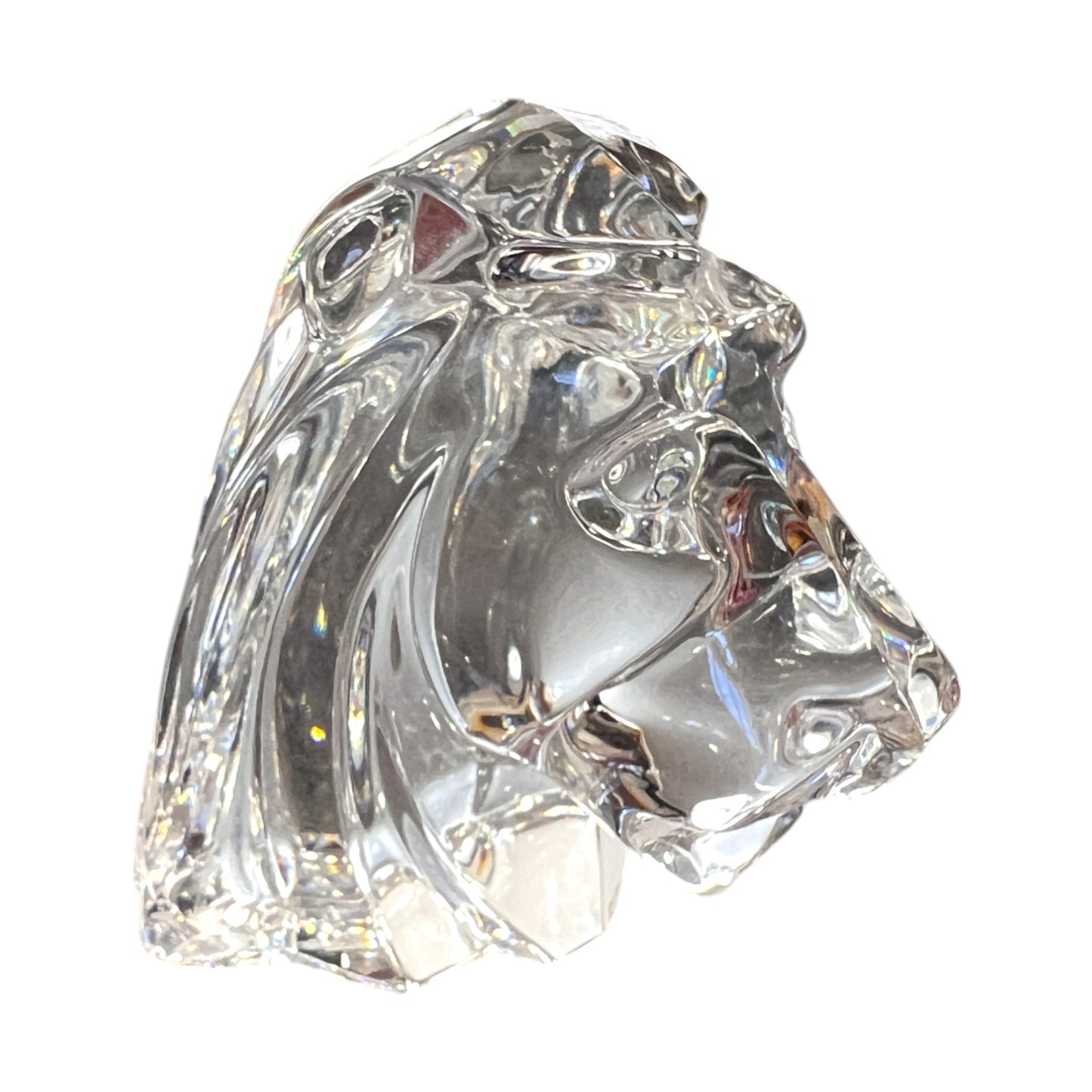JG Durand - Crystal Lions Head Figurine - 3.25"