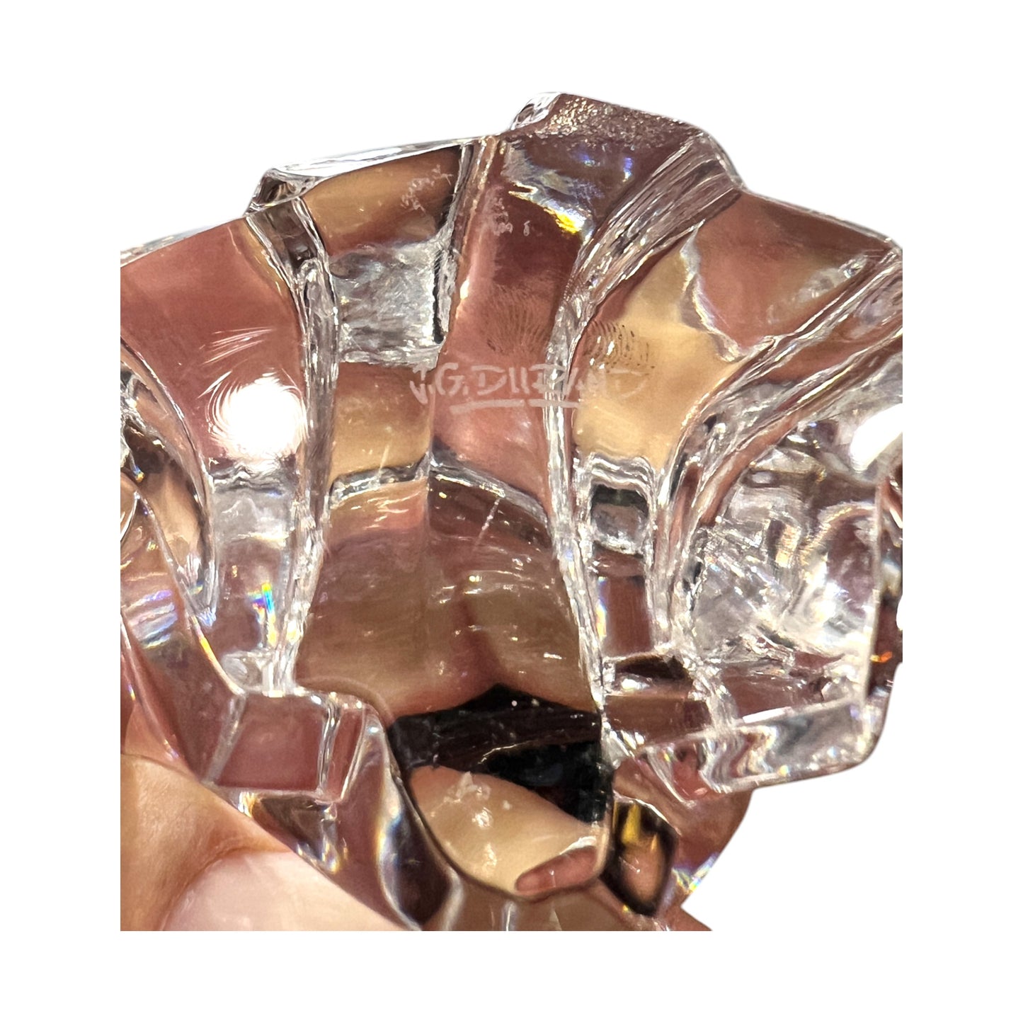 JG Durand - Crystal Lions Head Figurine - 3.25"