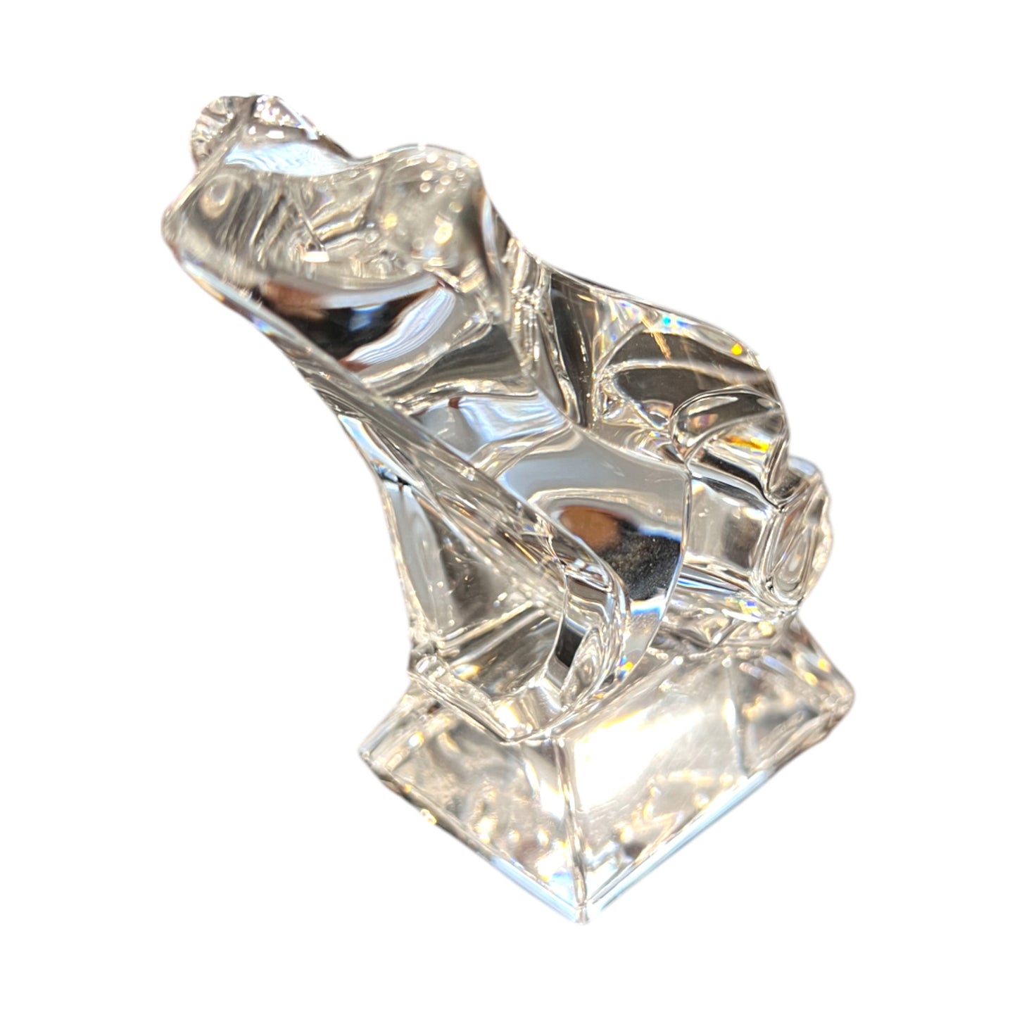 JG Durand - Crystal Frog Figurine - Signed - 4"
