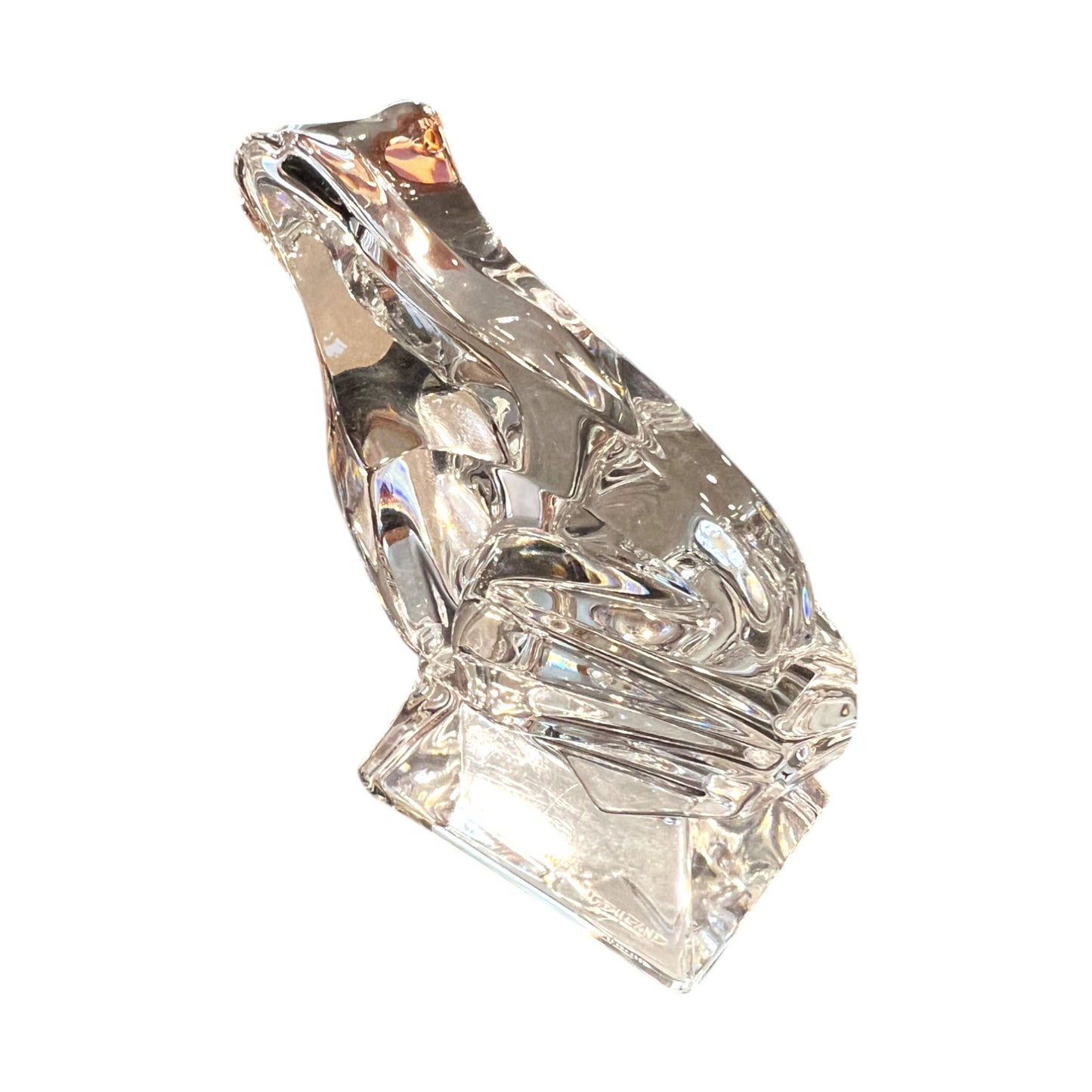 JG Durand - Crystal Frog Figurine - Signed - 4"