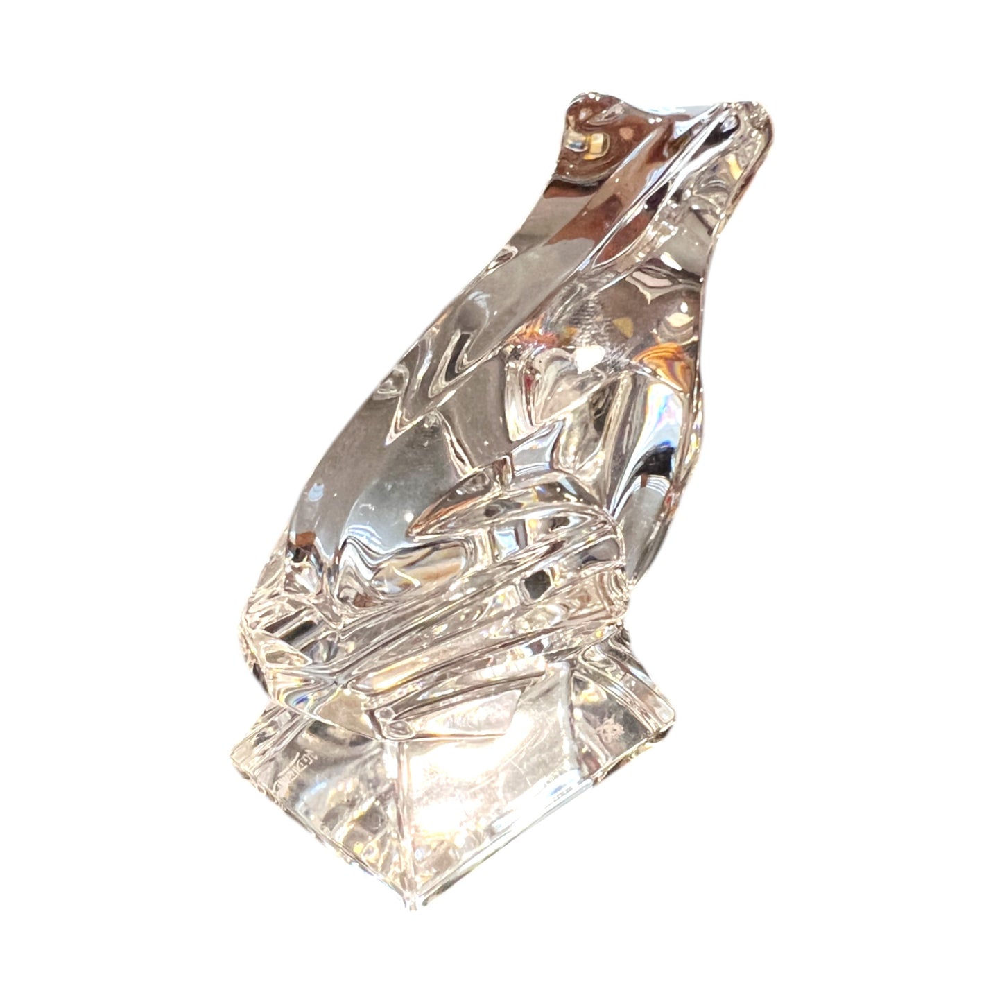 JG Durand - Crystal Frog Figurine - Signed - 4"