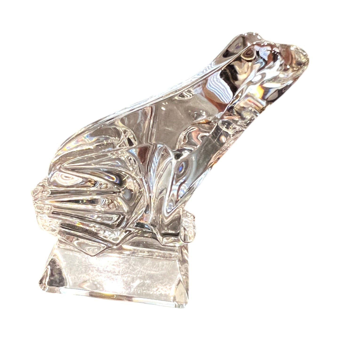 JG Durand - Crystal Frog Figurine - Signed - 4"