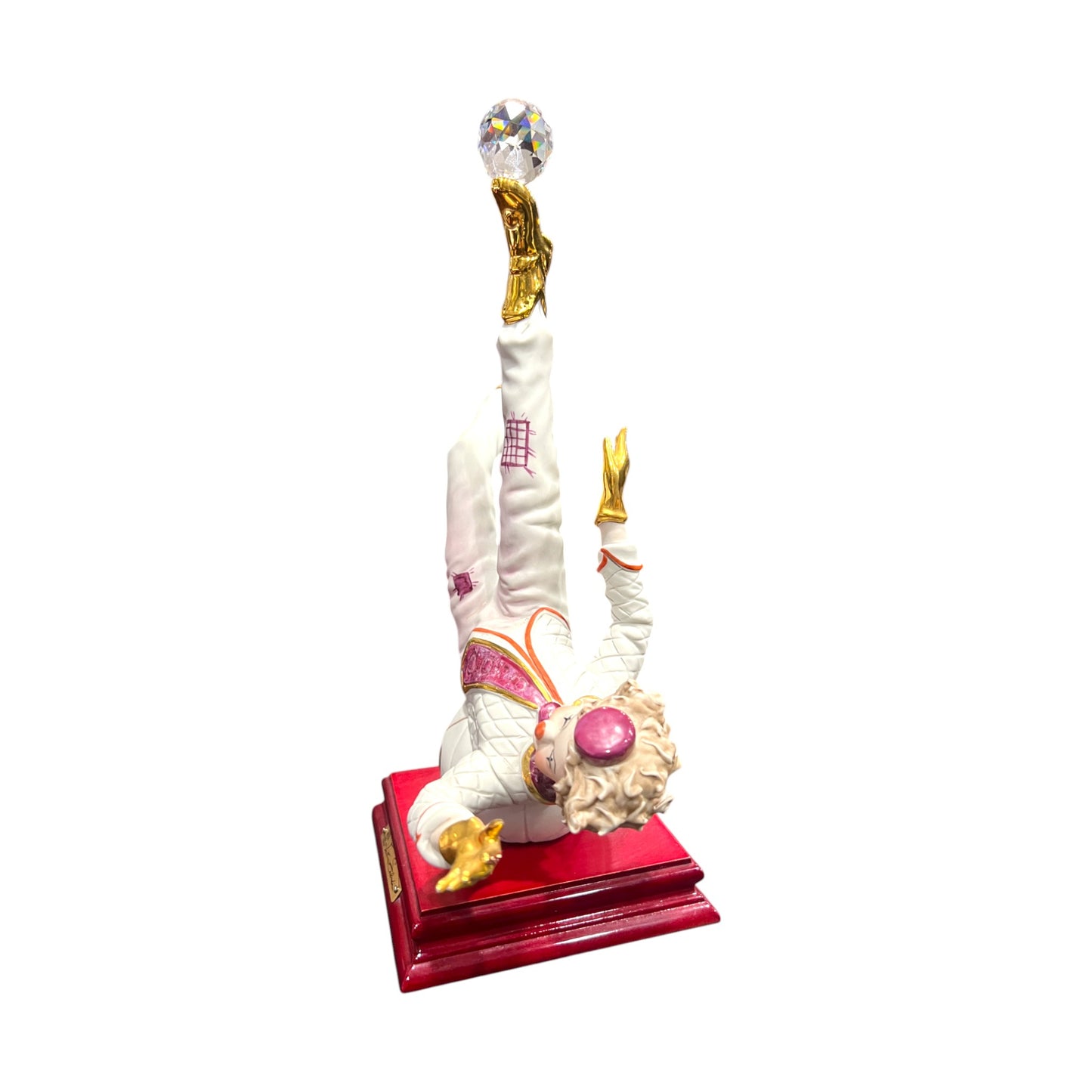 Vattorio Sabadin - Clown On A Ball With Swarovski Crystal Ball - 13"