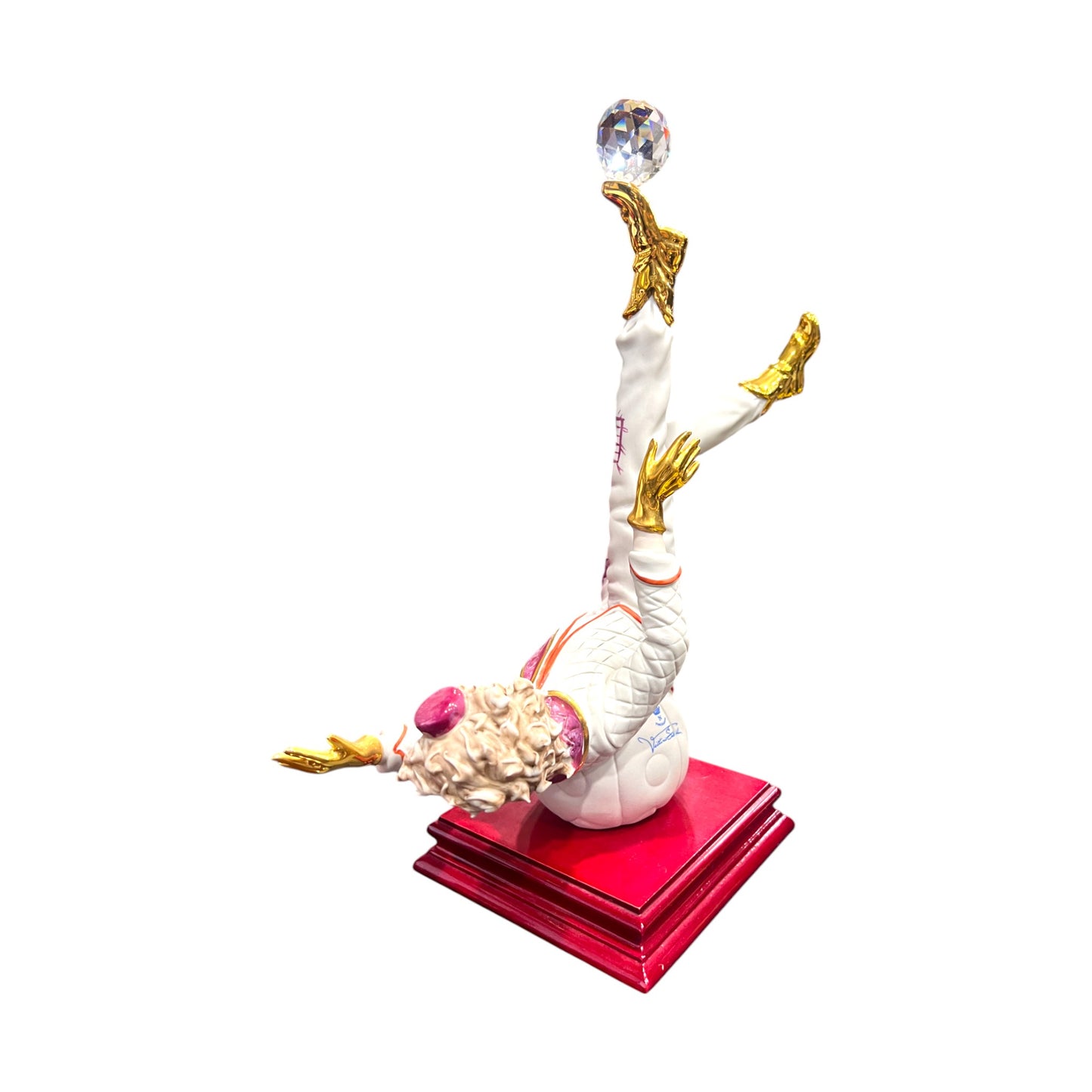 Vattorio Sabadin - Clown On A Ball With Swarovski Crystal Ball - 13"