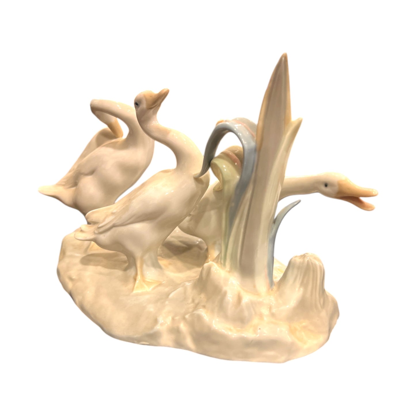 Lladro - Three Geese With Snail #4549 - Vintage - 6"