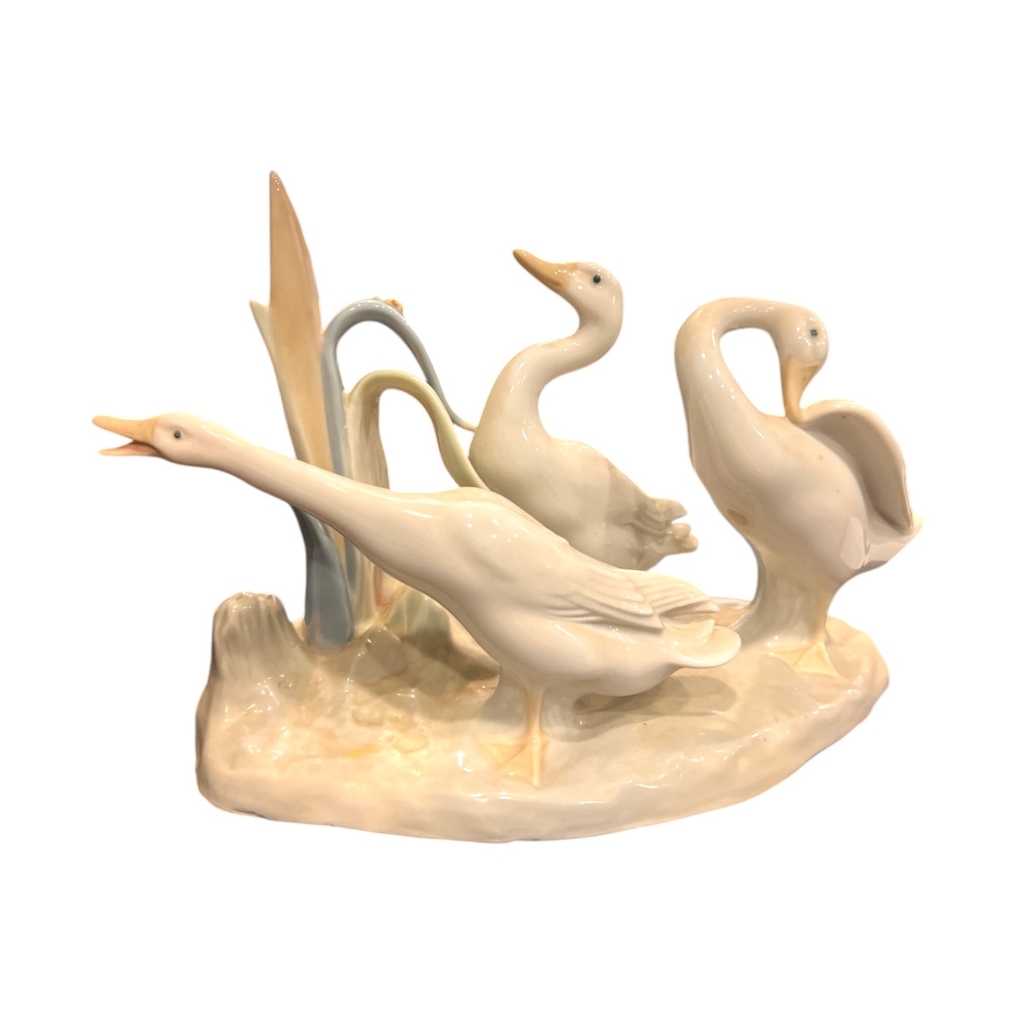 Lladro - Three Geese With Snail #4549 - Vintage - 6"