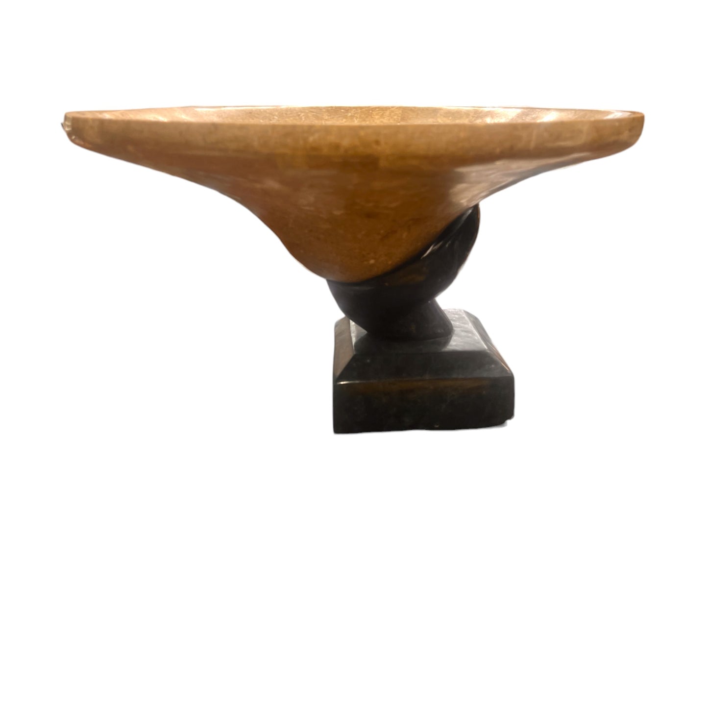 Maitland Smith - Tessellated Stone Compote On Marble Pedestal - 9"