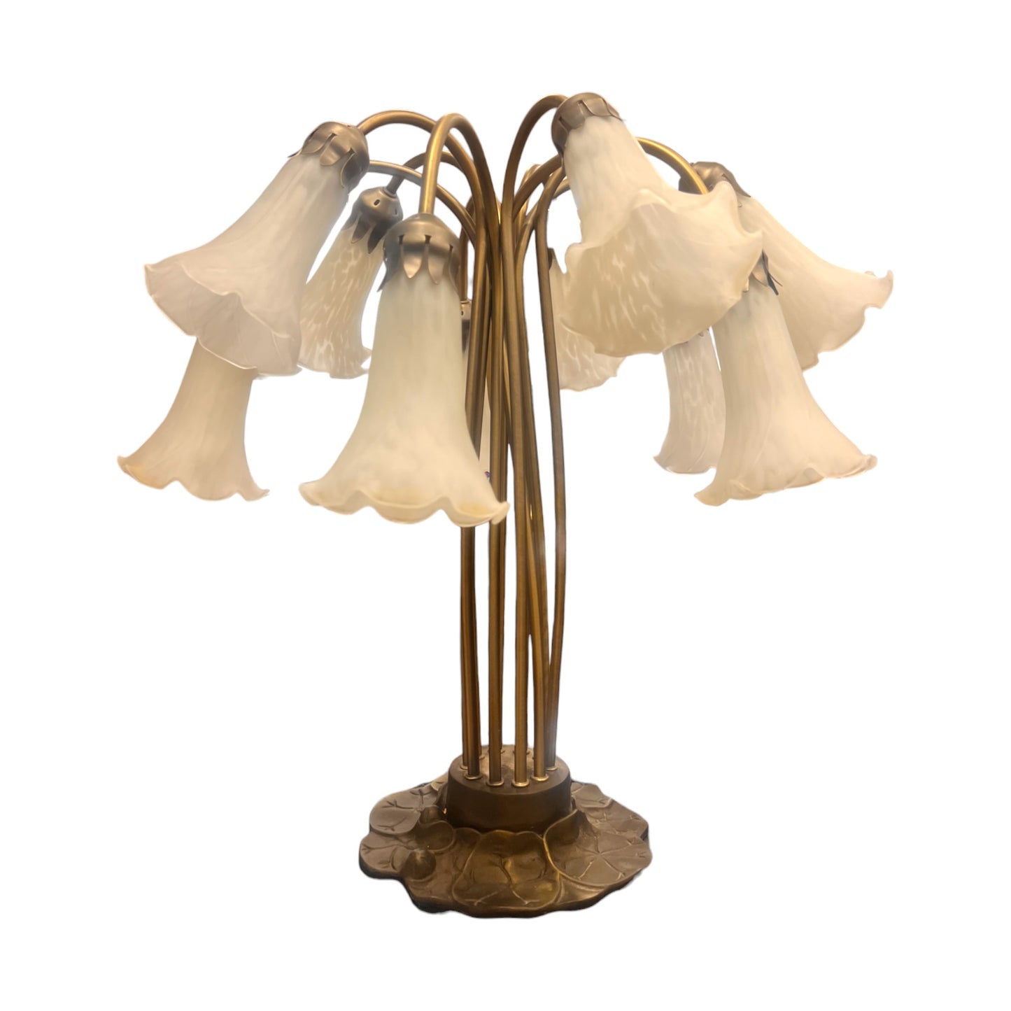 Ten Light - Tiffany Style Lamp - Bronze With Mahogany Finish - Vintage - 20"