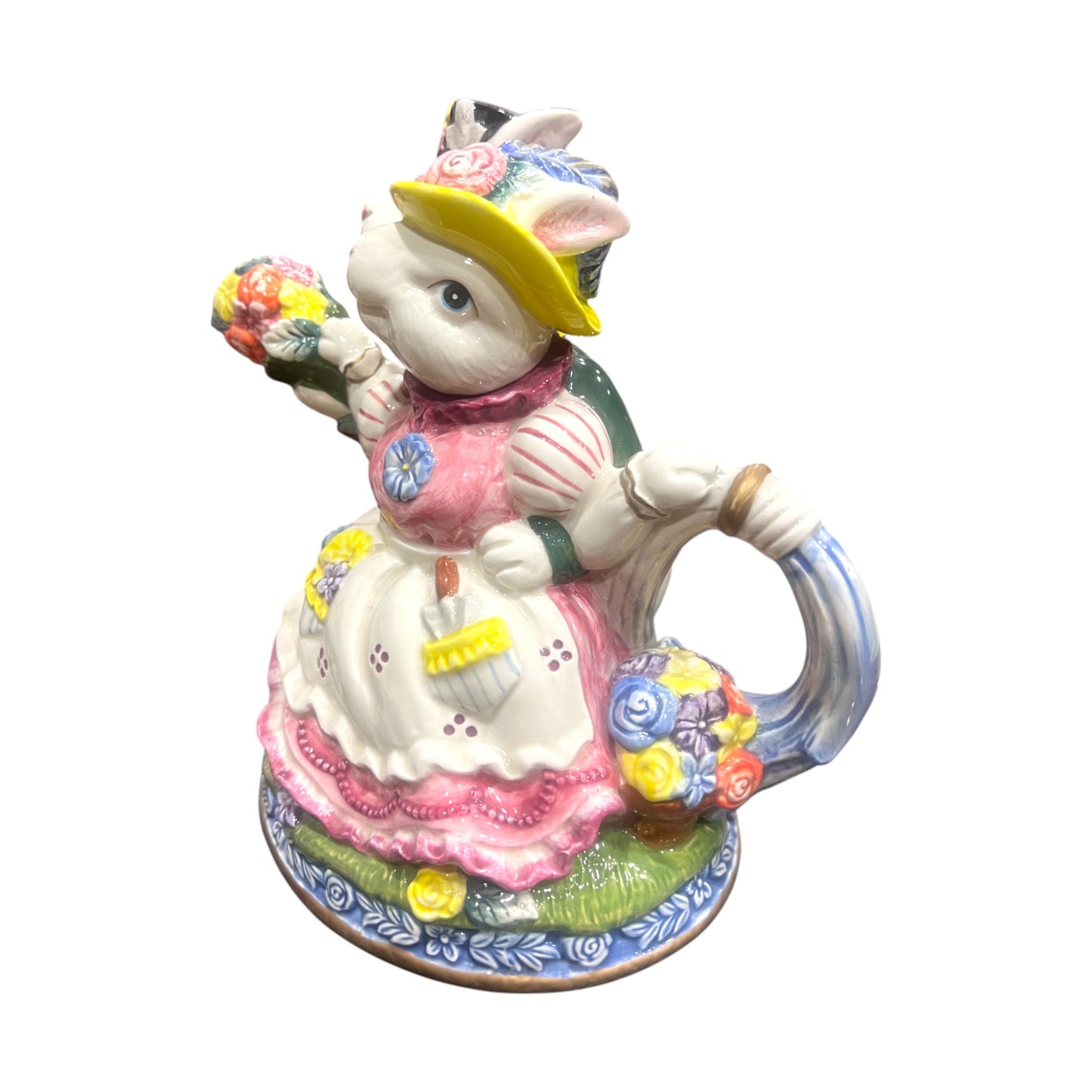 Fitz & Floyd - Omnibus - Easter - Rabbits Teapot - 1996 - 8"
