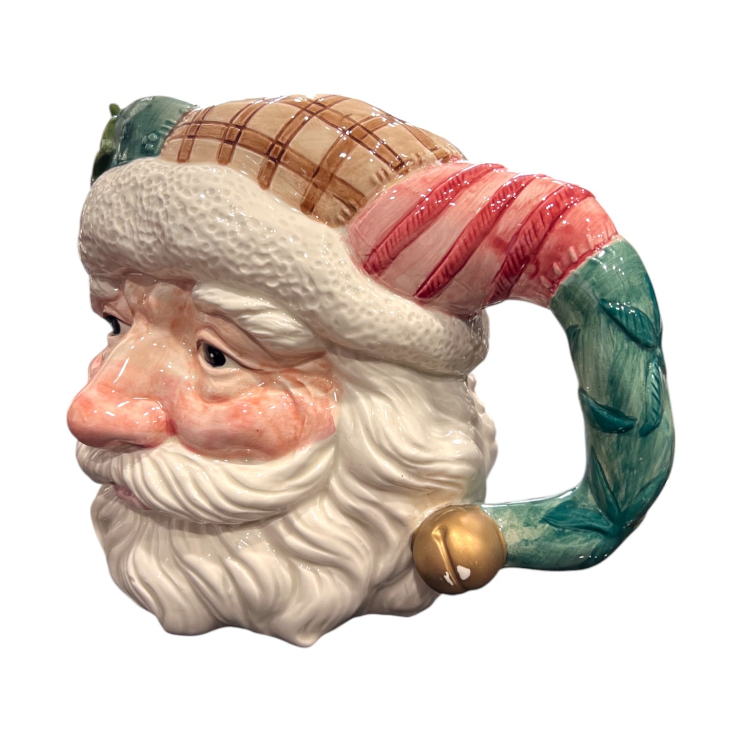Fitz & Floyd - Christmas - Santa Claus Face Pitcher - 1992 - 1 3/4 QT - 7.5"