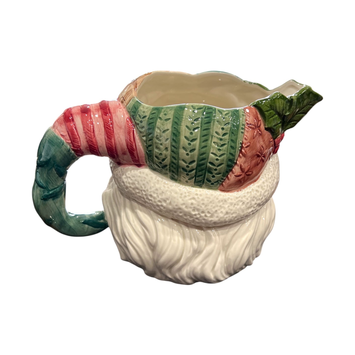 Fitz & Floyd - Christmas - Santa Claus Face Pitcher - 1992 - 1 3/4 QT - 7.5"